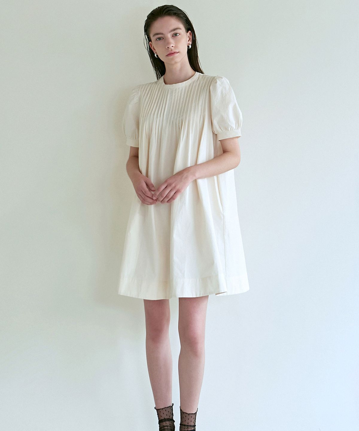 닉앤니콜(NICK&NICOLE) PINTUCK BUTTON DRESS_2 COLOR
