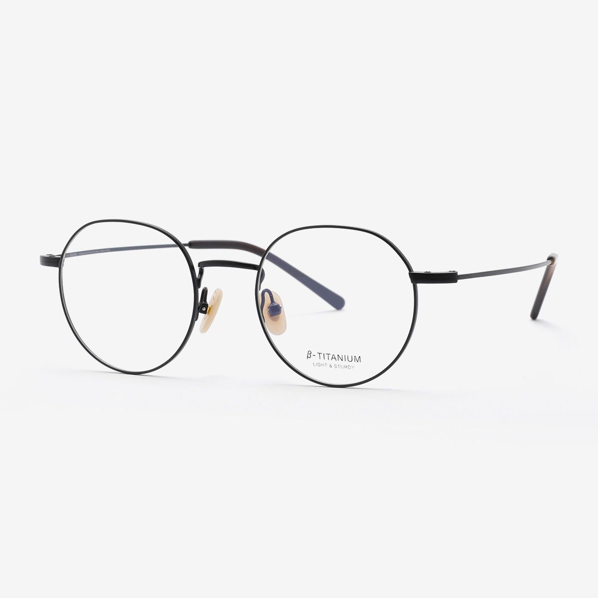 알로아이웨어(ALO EYEWEAR) [ALOXROUNZ] ARA8109 C1 미니멀 티타늄 클래식 매트 블랙 메탈 라운드 안경