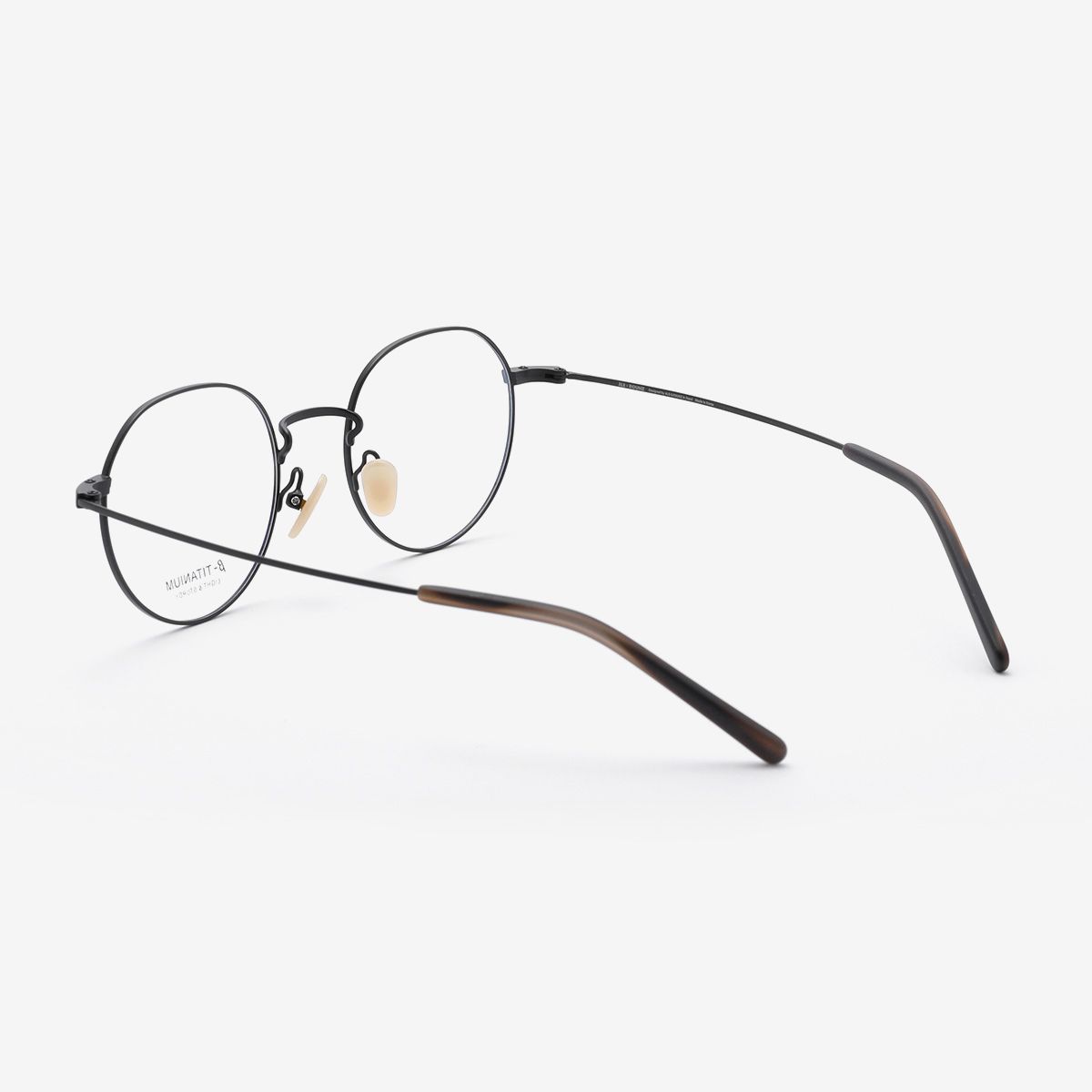 알로아이웨어(ALO EYEWEAR) [ALOXROUNZ] ARA8109 C1 미니멀 티타늄 클래식 매트 블랙 메탈 라운드 안경