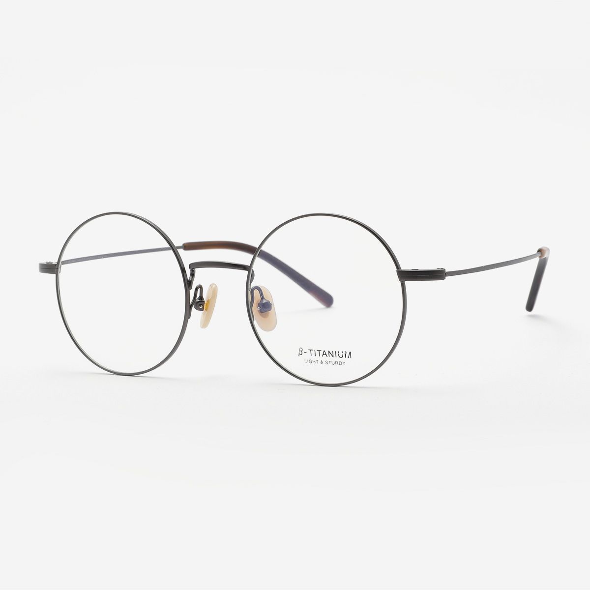 알로아이웨어(ALO EYEWEAR) [ALOXROUNZ] ARA8110 C2 세미오버사이즈 미니멀 티타늄 클래식 건메탈 라운드 안경
