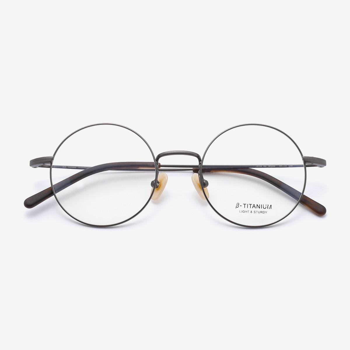 알로아이웨어(ALO EYEWEAR) [ALOXROUNZ] ARA8110 C2 세미오버사이즈 미니멀 티타늄 클래식 건메탈 라운드 안경