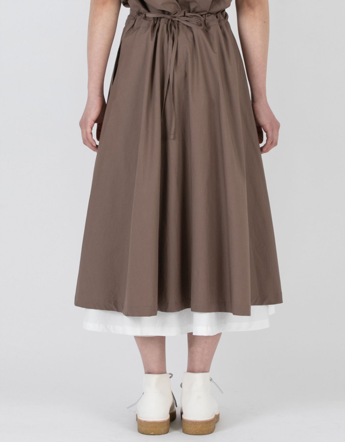 버나드밀즈(BERNARD MILLS) OBLONG PLEATED SKIRT - BROWN