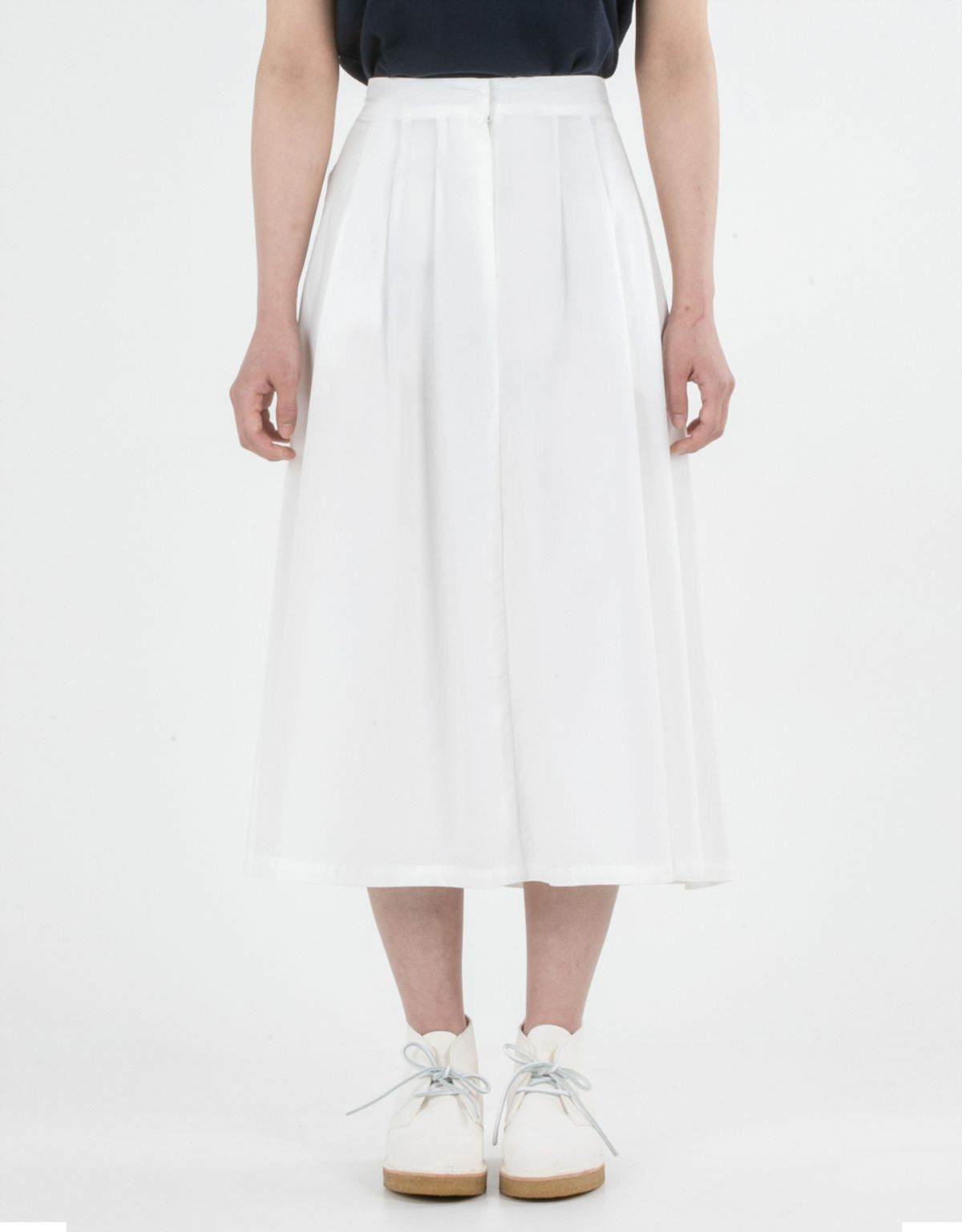 버나드밀즈(BERNARD MILLS) OBLONG PLEATED SKIRT - WHITE