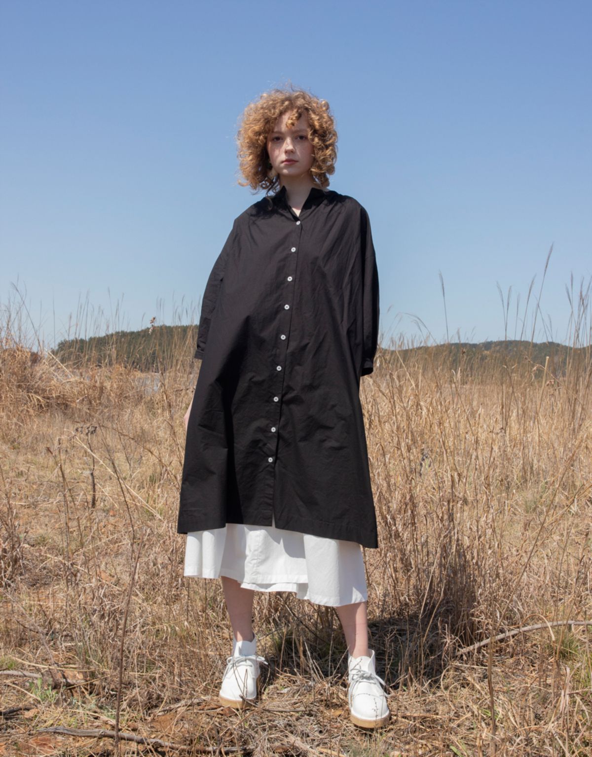 버나드밀즈(BERNARD MILLS) OBLONG PLEATED SKIRT - WHITE