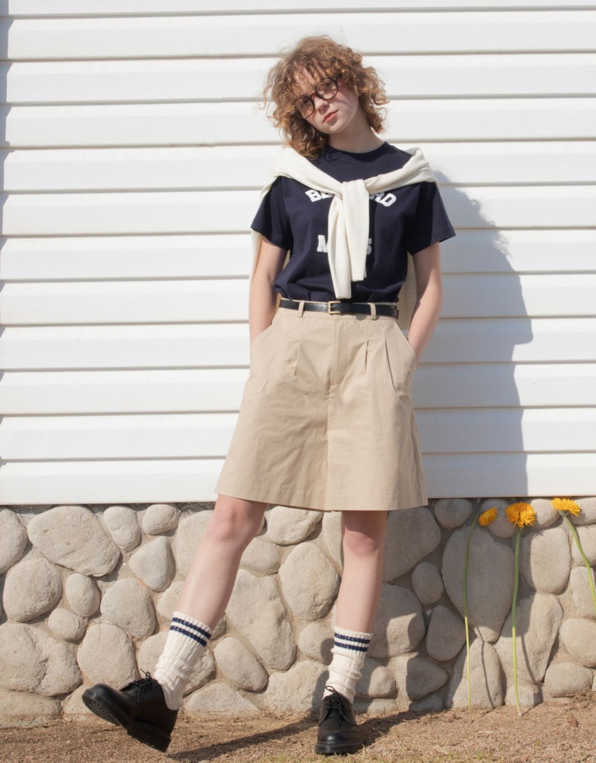 버나드밀즈(BERNARD MILLS) DOUBLE PLEATED WIDE SHORTS - BEIGE