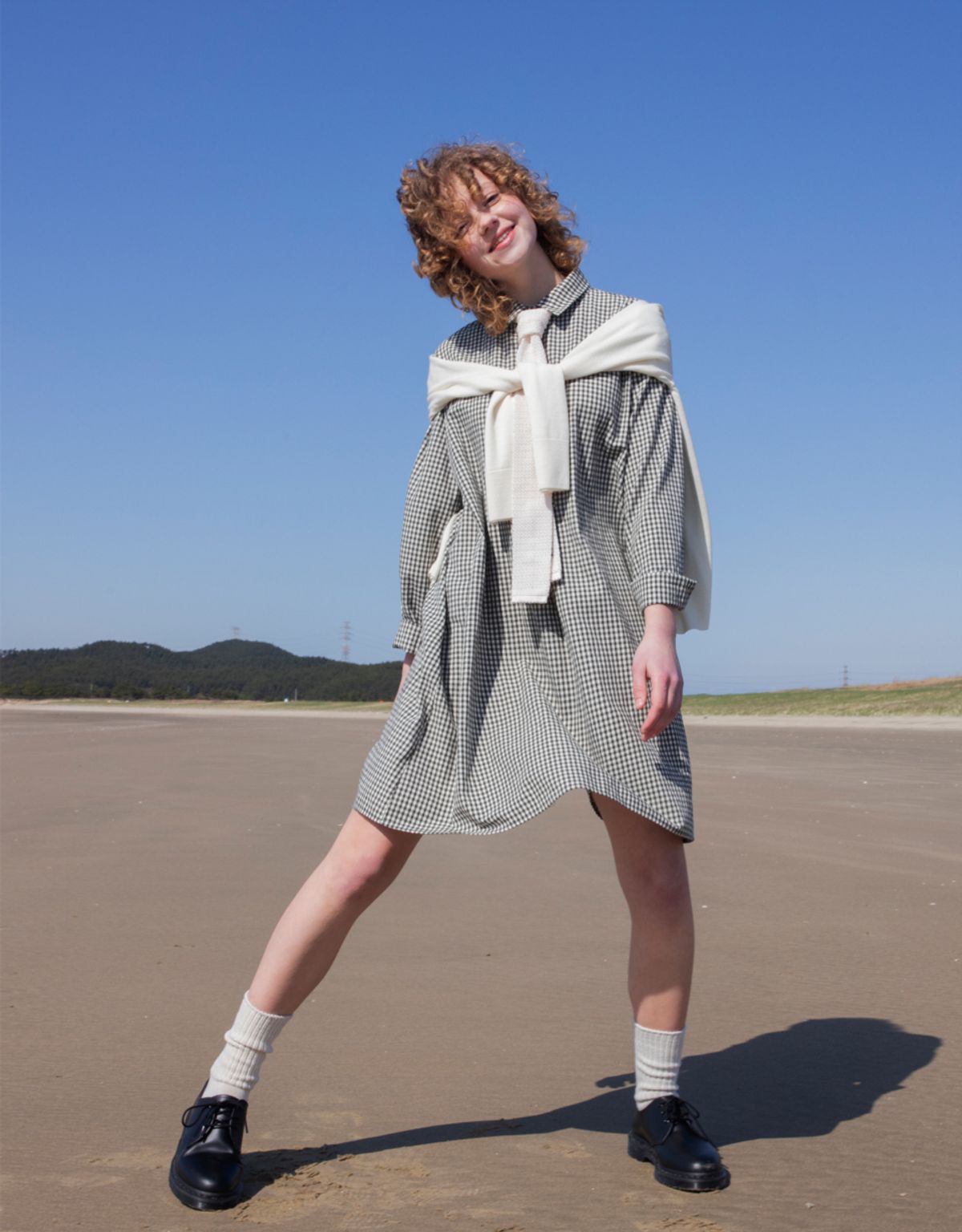 버나드밀즈(BERNARD MILLS) GINGHAM CHECK ONE PIECE - OLIVE GREEN