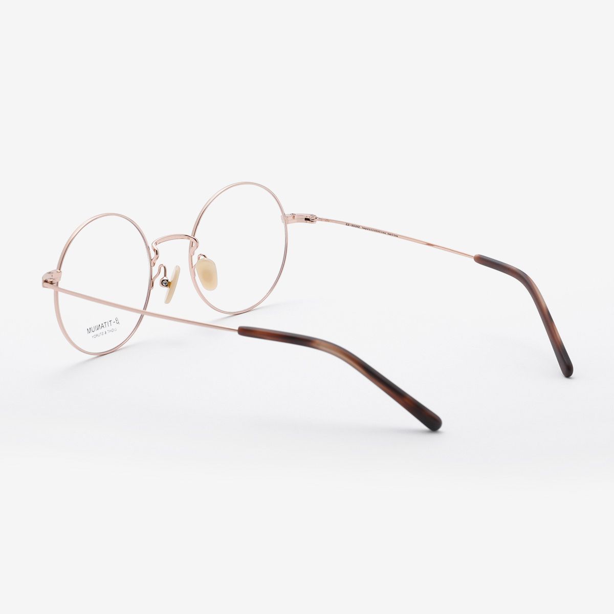 알로아이웨어(ALO EYEWEAR) [ALOXROUNZ] ARA8110 C3 세미오버사이즈 미니멀 티타늄 클래식 로즈골드 라운드 안경