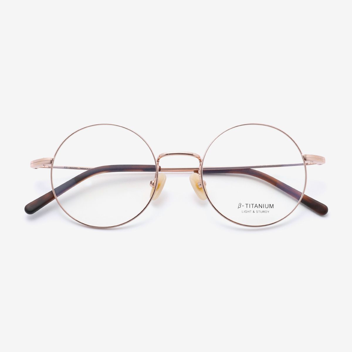알로아이웨어(ALO EYEWEAR) [ALOXROUNZ] ARA8110 C3 세미오버사이즈 미니멀 티타늄 클래식 로즈골드 라운드 안경