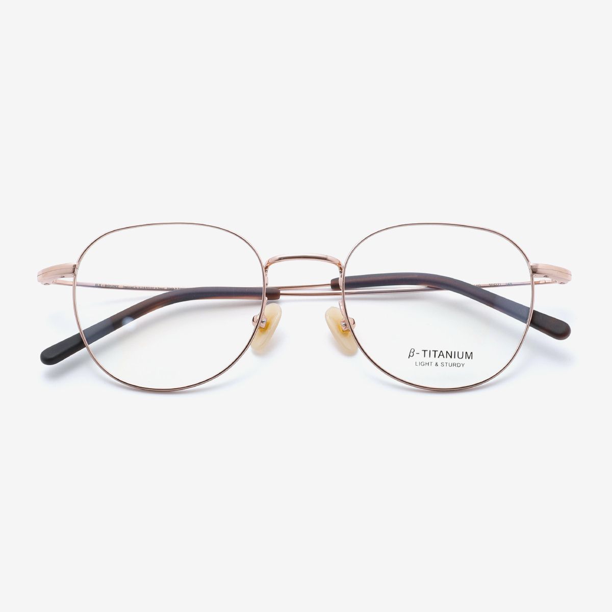 알로아이웨어(ALO EYEWEAR) [ALOXROUNZ] ARA8111 C3 미니멀 티타늄 클래식 로즈골드 스퀘어 안경