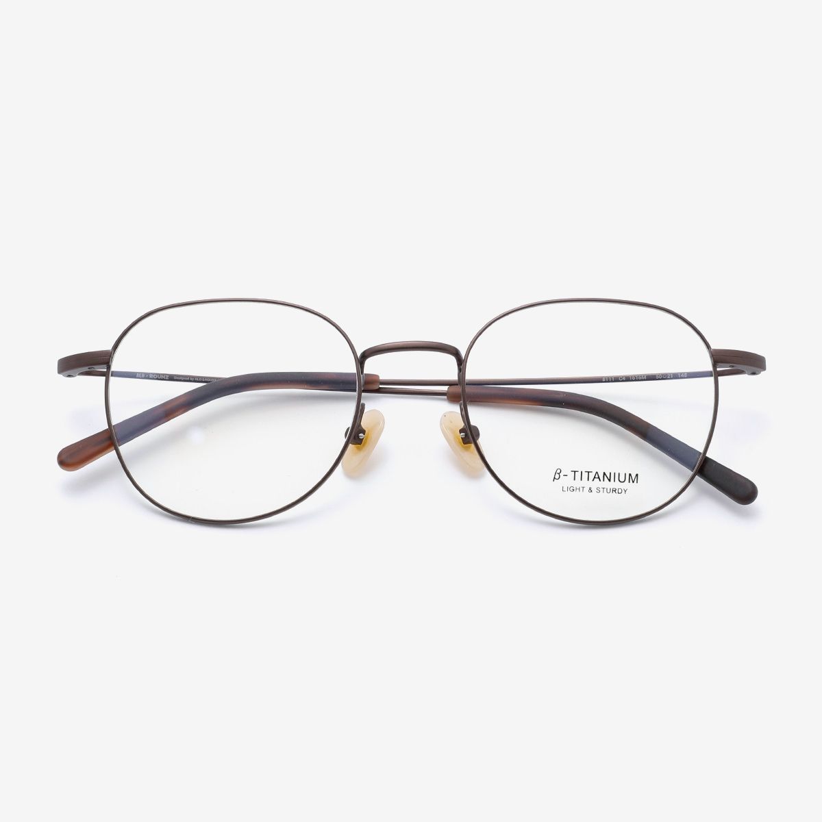 알로아이웨어(ALO EYEWEAR) [ALOXROUNZ] ARA8111 C4 미니멀 티타늄 클래식 브라운 스퀘어 안경