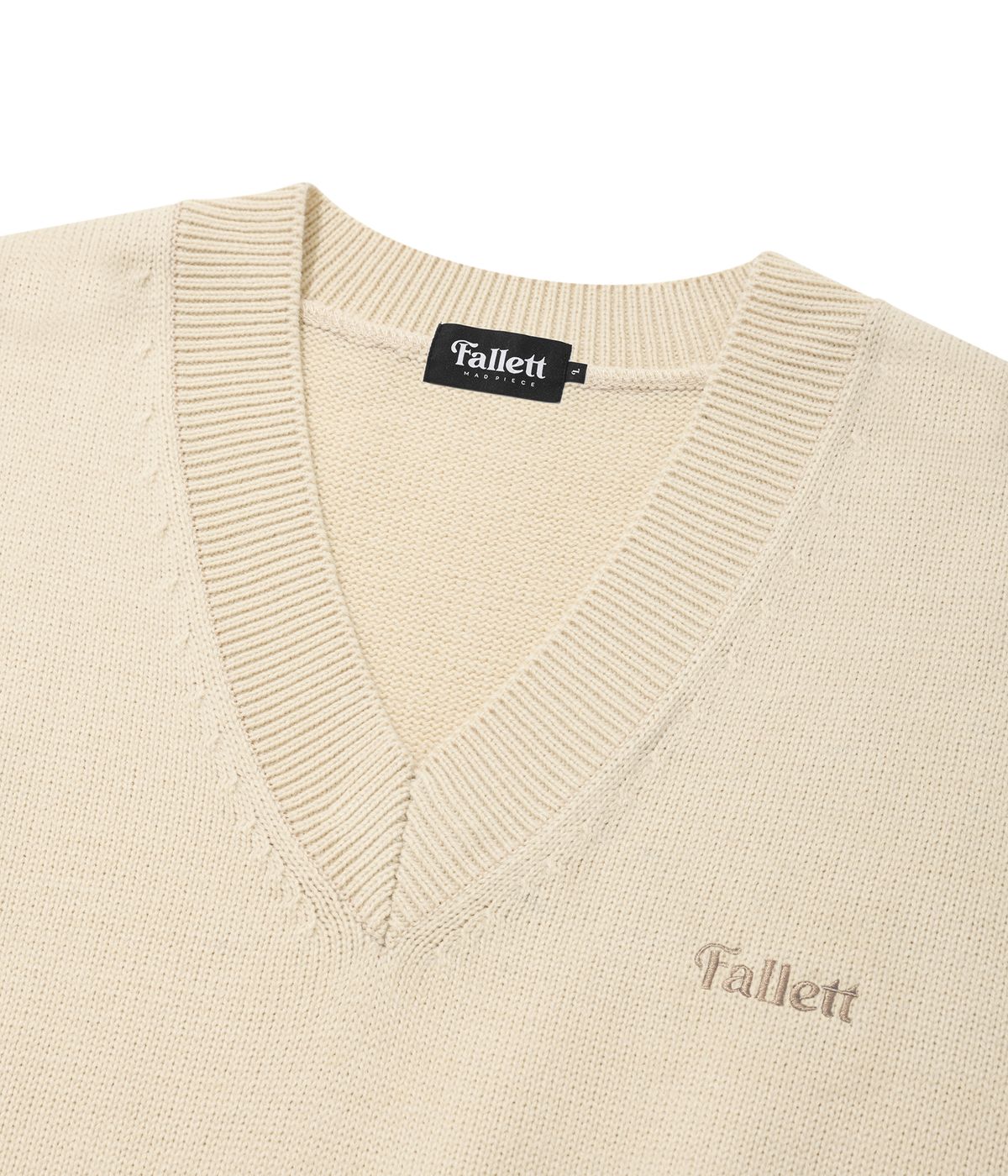 팔렛(FALLETT) V넥 니트 베스트 베이지