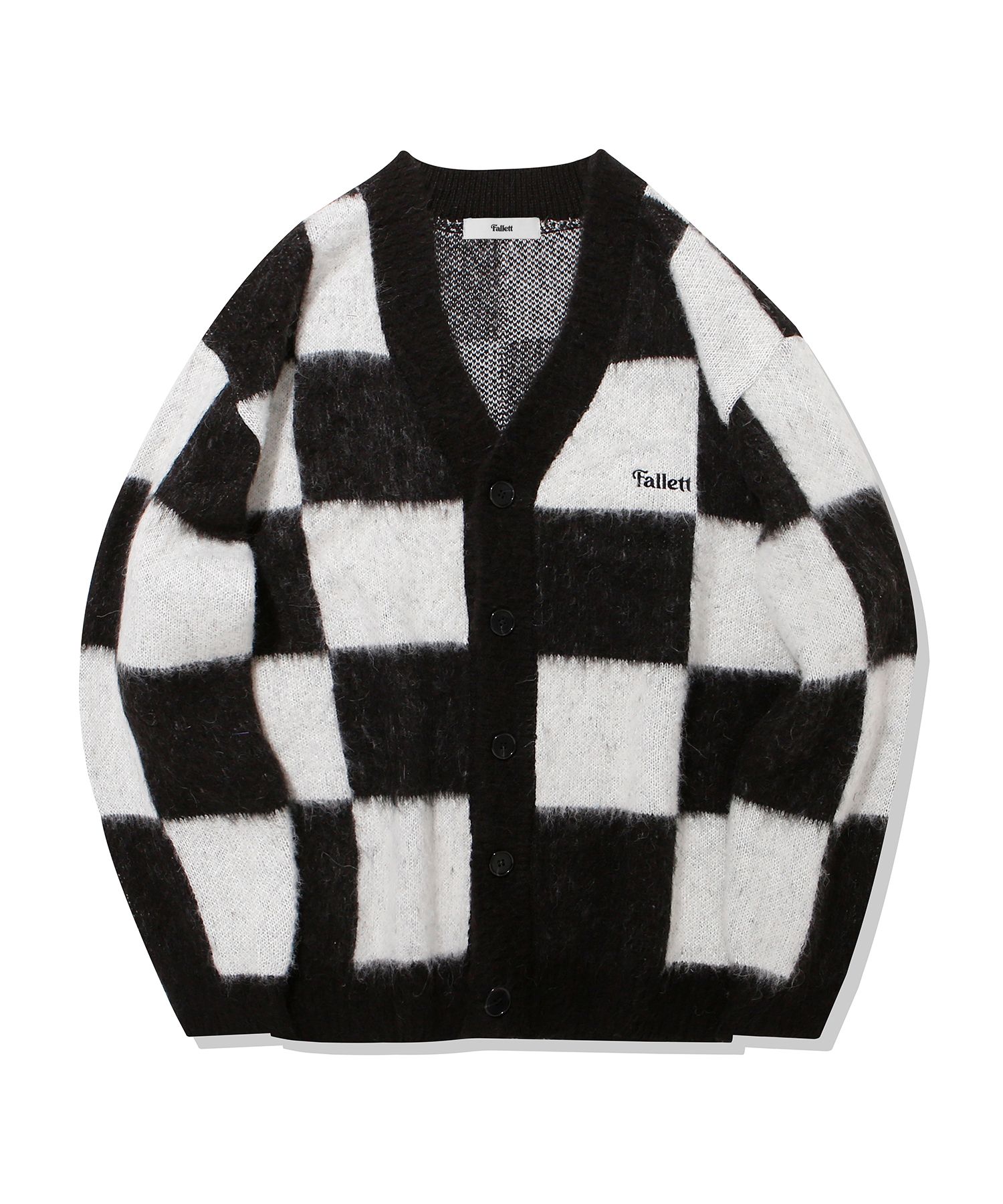 CHECKERBOARD KNIT CARDIGAN LIME GREEN - FALLETT | 60