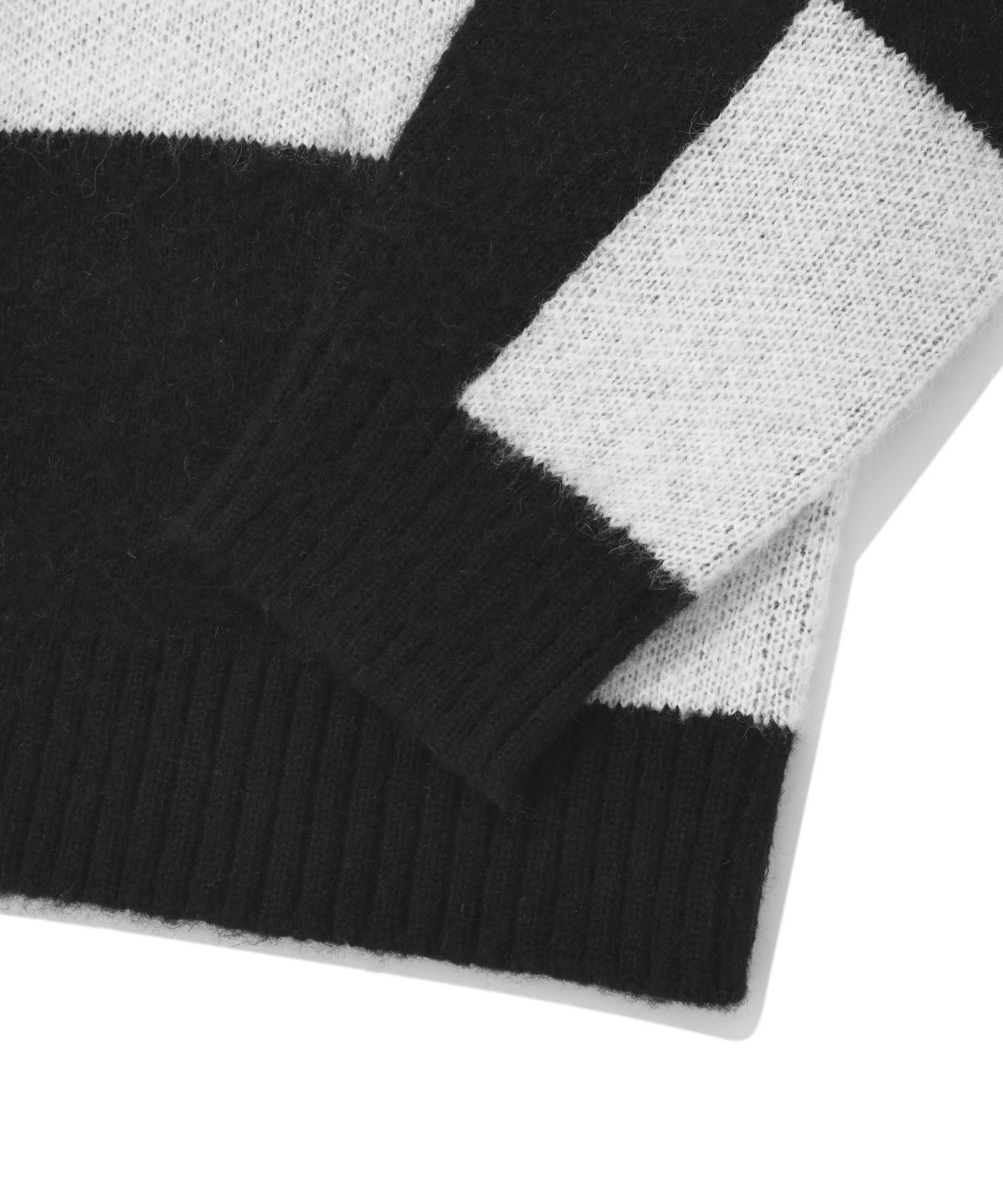 MUSINSA | FALLETT checkerboard knit cardigan black