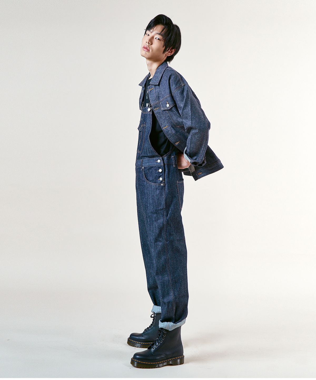 필로그램(PHILOGRAM) PLG 네프 생지 오버롤 데님