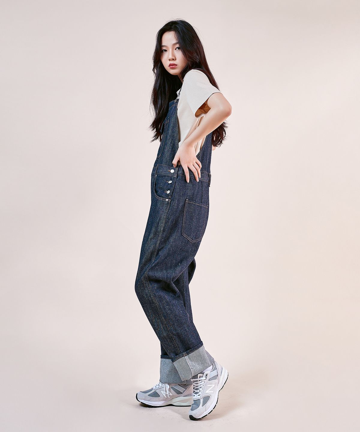 필로그램(PHILOGRAM) PLG 네프 생지 오버롤 데님