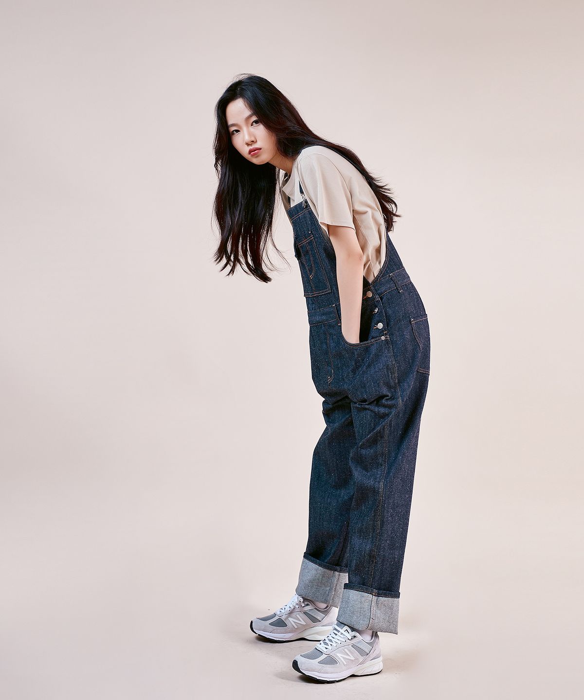 필로그램(PHILOGRAM) PLG 네프 생지 오버롤 데님