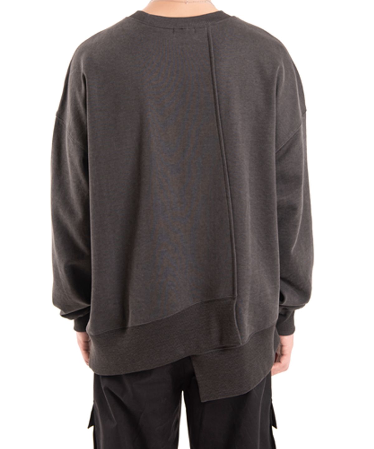 더 슬렌티드(THE SLANTED) OVER-LAP SWEAT SHIRTS [DARK GREY]