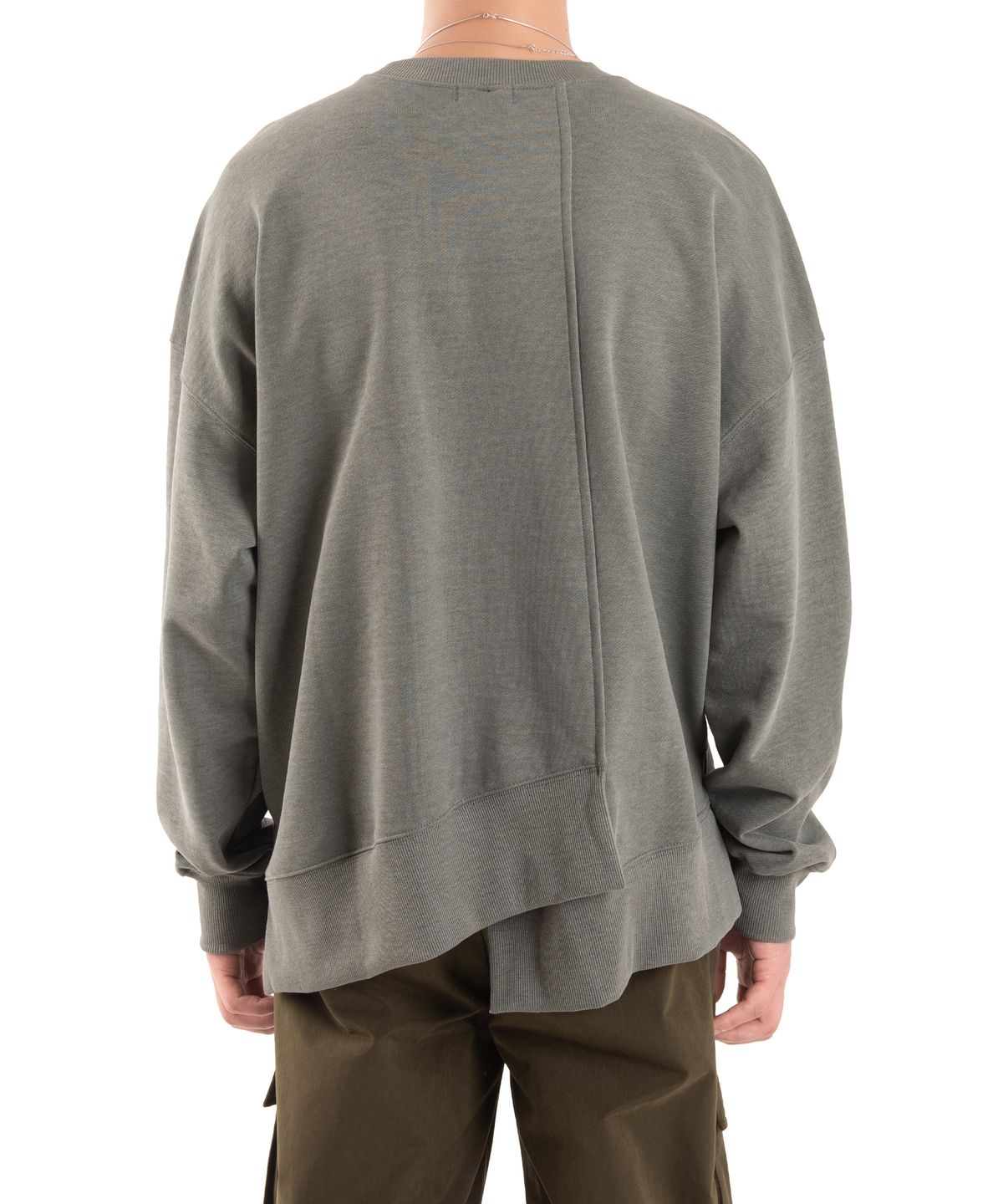 더 슬렌티드(THE SLANTED) OVER-LAP SWEAT SHIRTS [KHAKI]