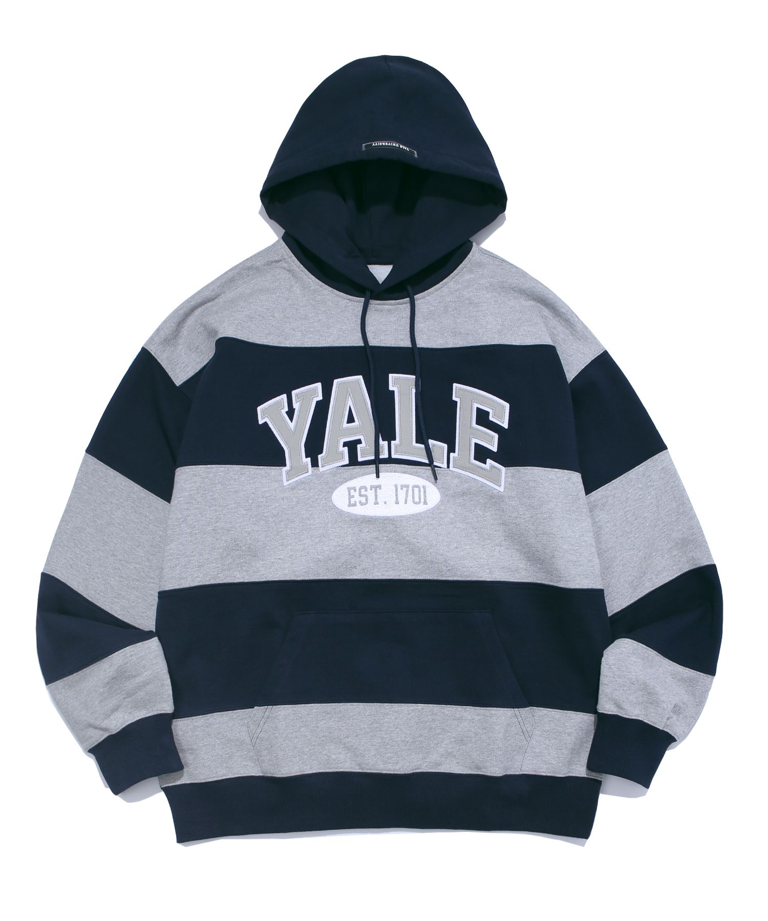 【YALE】★送料・関税込★2 TONE ARCH HOODIE 7色 MUSINSA | YALE 2 TONE ARCH HOODIE STRIPE NAVY/GRAY