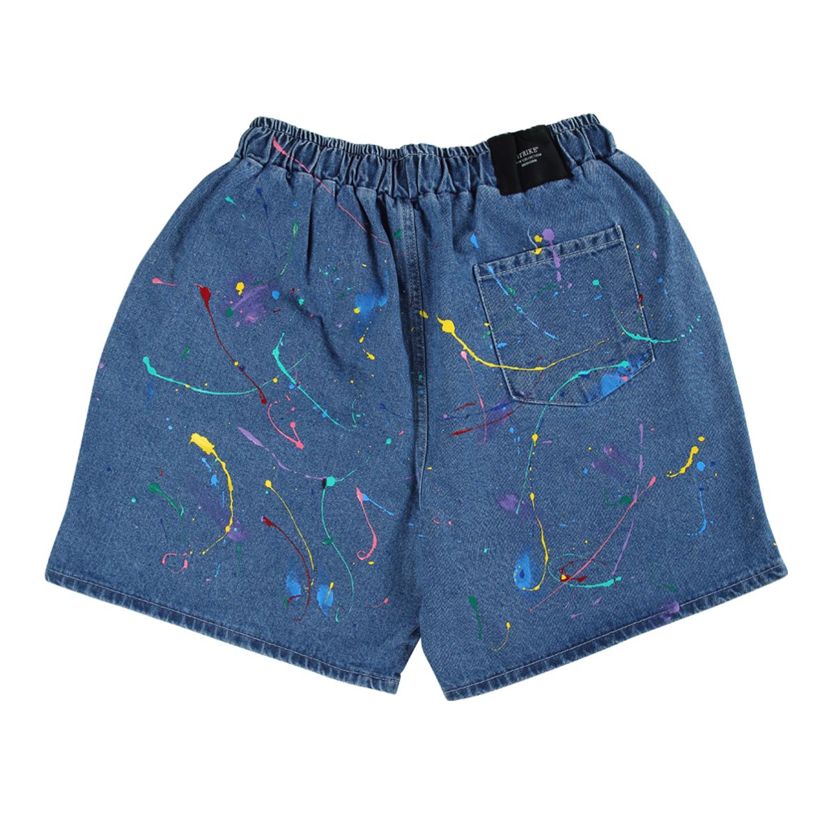 스트라이크(STRIKE) Waist Banding Denim Graffiti Art Half Pants