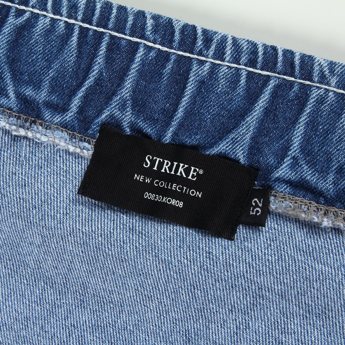 스트라이크(STRIKE) Waist Banding Denim Graffiti Art Half Pants