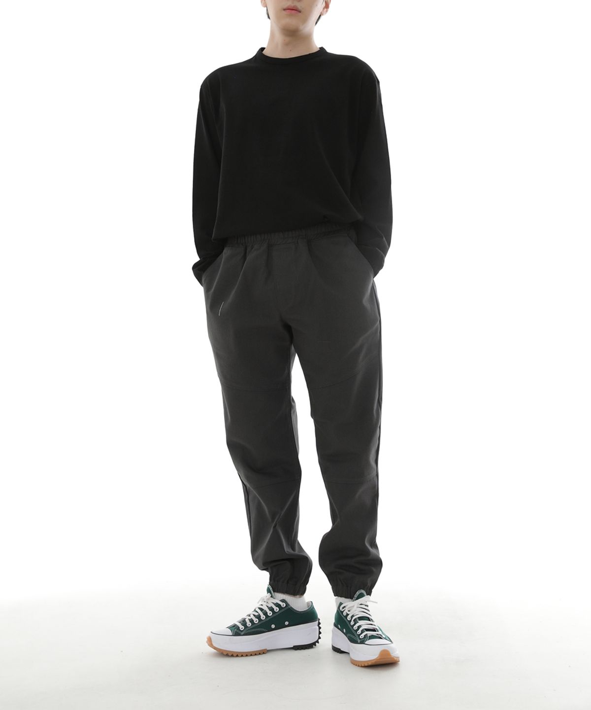 세인트크루(SAINTCREW) 세미슬림핏 절개 조거팬츠 CS-301J 차콜