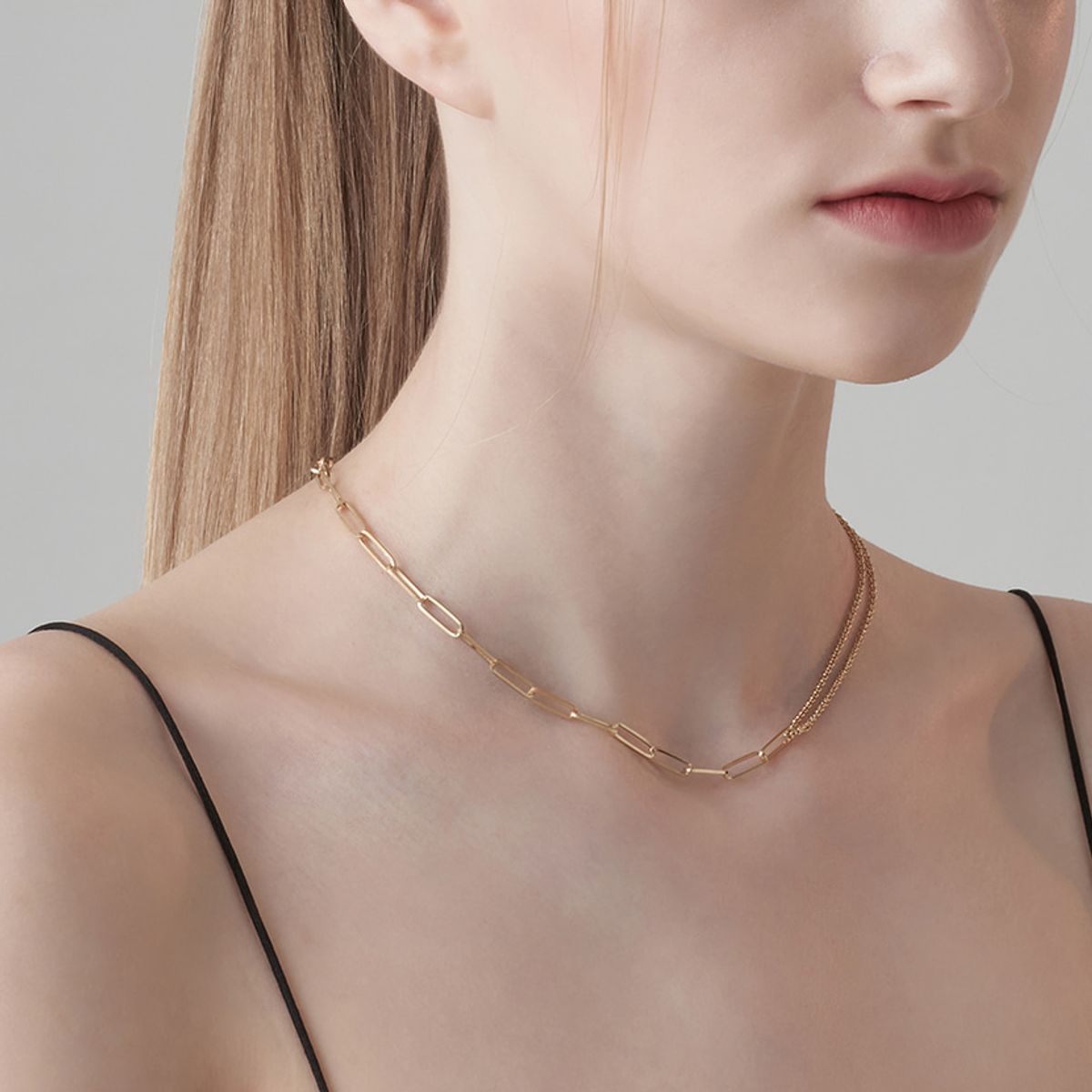 레브(REVE) [Silver 925] Rolo & Square-Link Chain Necklace - 후기 | 무신사
