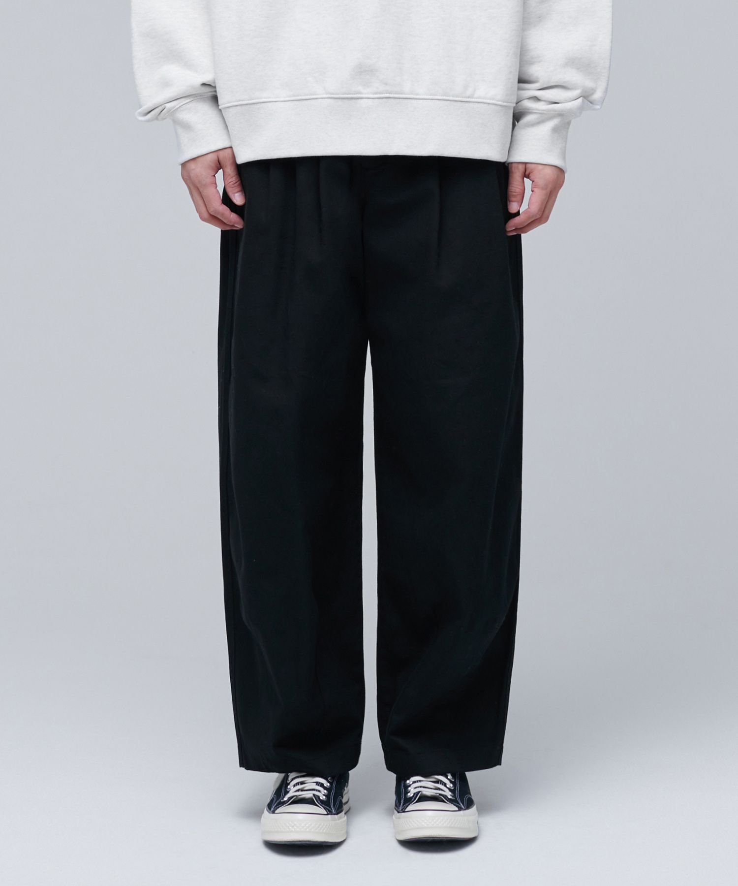 MUSINSA | MUSINSA STANDARD COTTON WIDE BALLOON PANTS [BLACK]