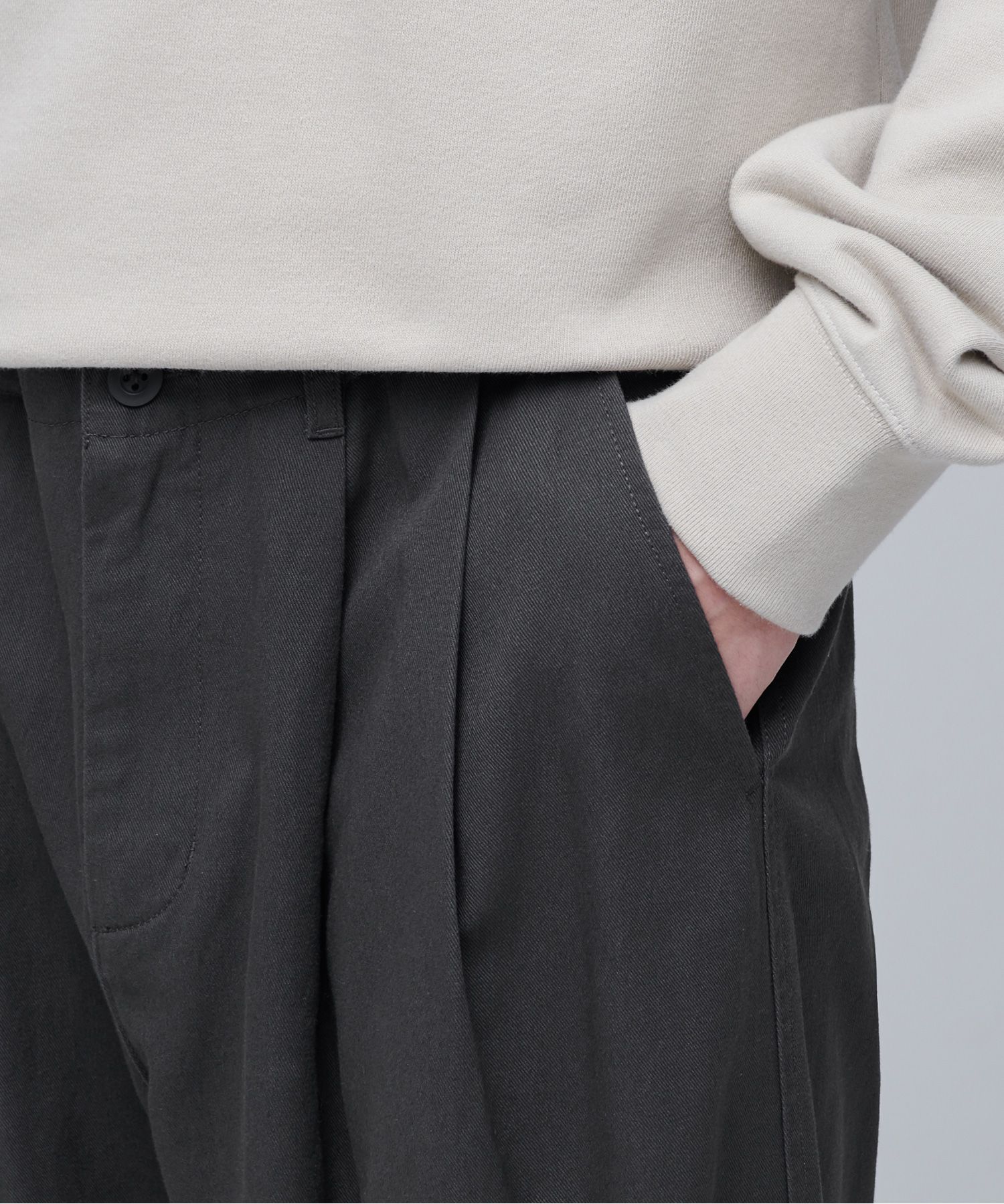 MUSINSA | MUSINSA STANDARD COTTON WIDE BALLOON PANTS [DARK GRAY]