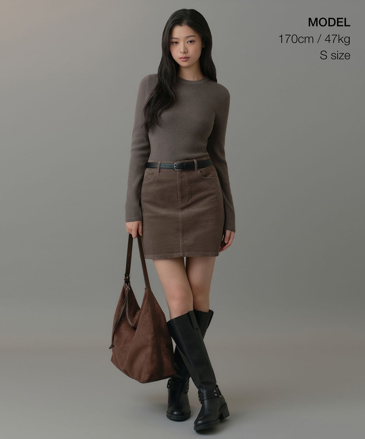무신사 스탠다드 우먼(MUSINSA STANDARD WOMAN) 우먼즈 코듀로이 미니 스커트 [카키 브라운]