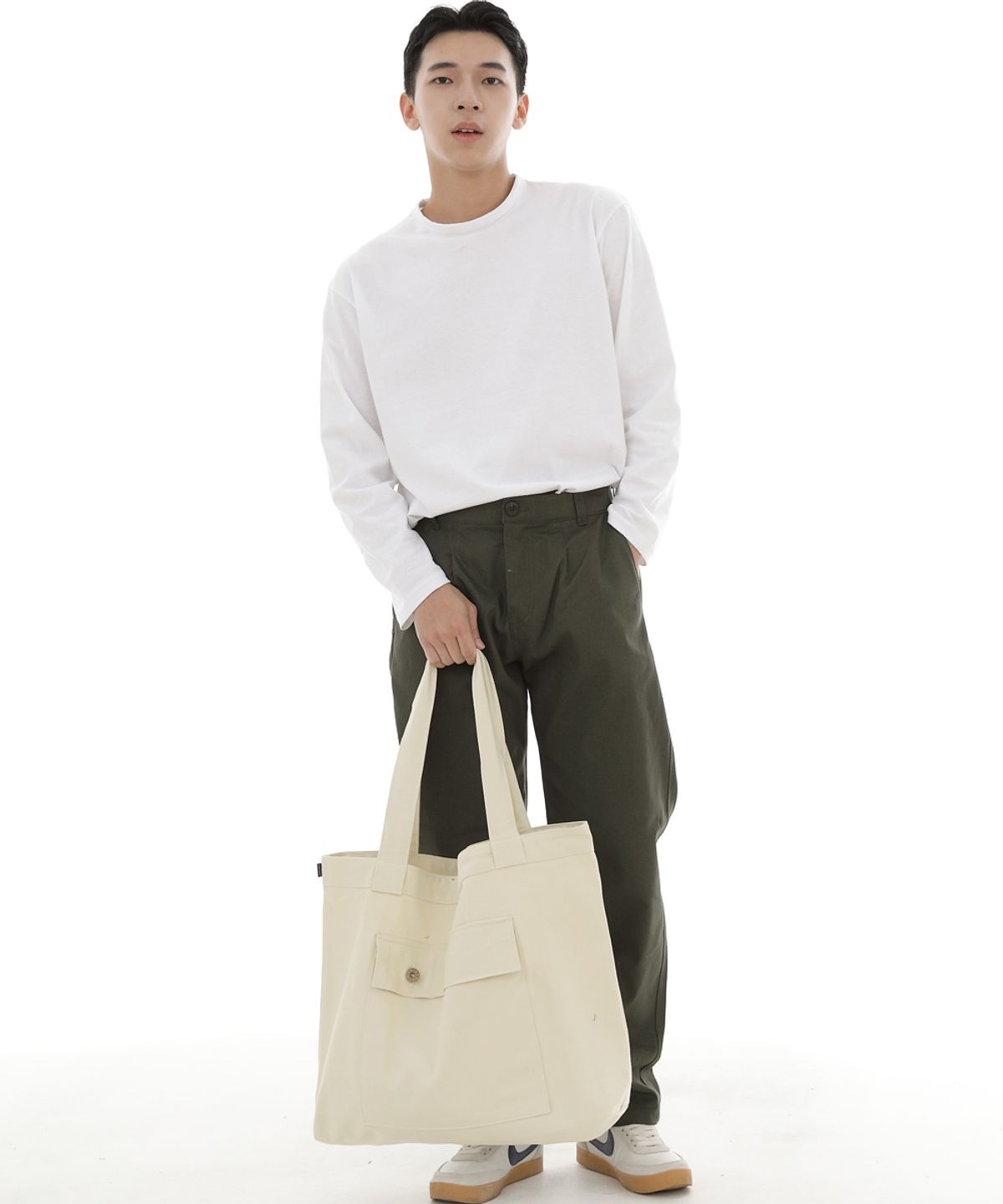 세인트크루(SAINTCREW) 커버포켓 빅사이즈 FCP-106 에코백 크림