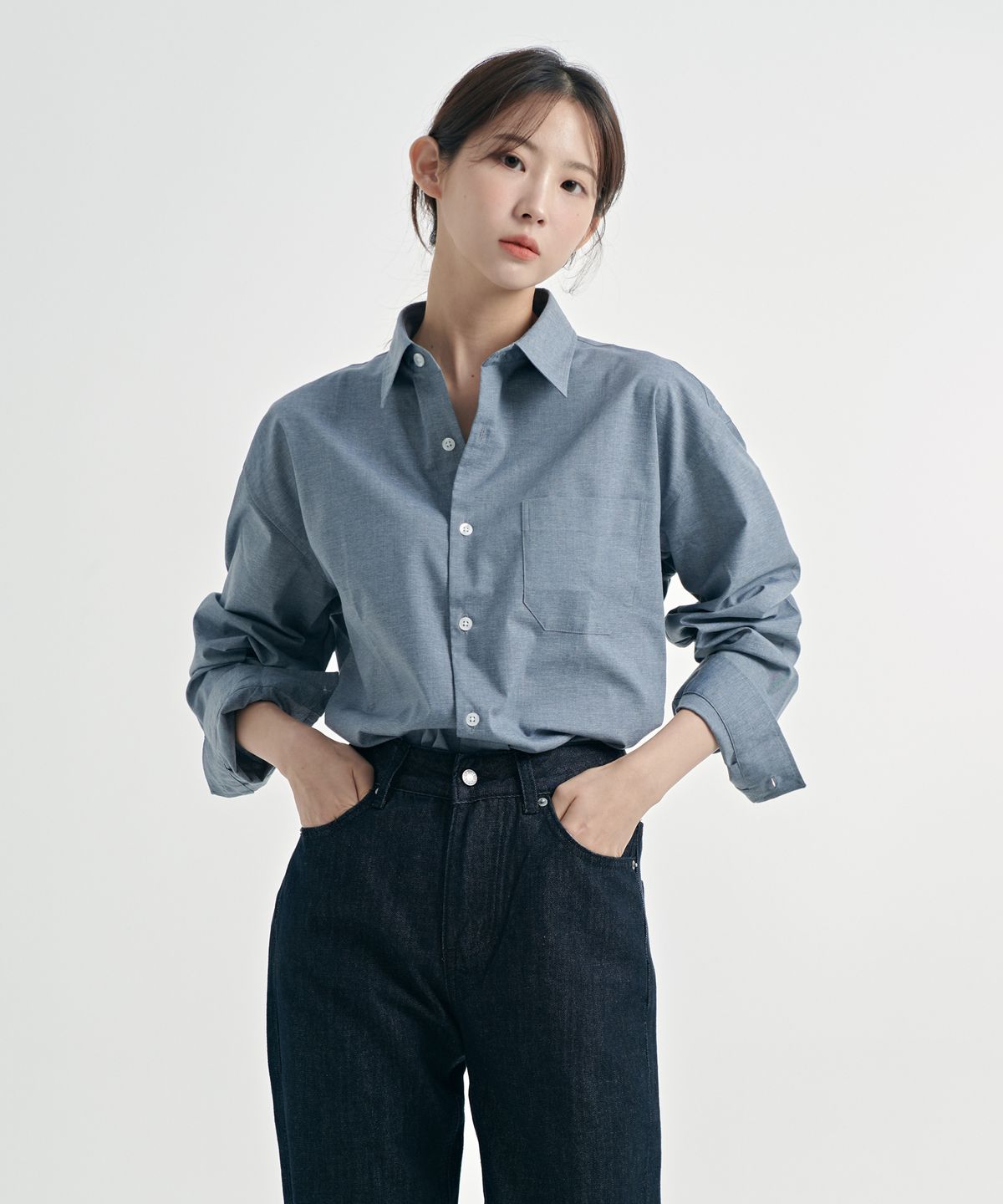 기프트오리지널(GIFTORIGINAL) (UNISEX) D/BLUE SP 셔츠