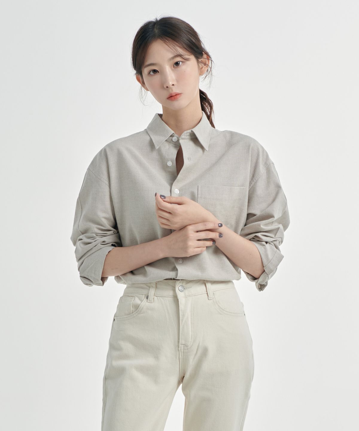 기프트오리지널(GIFTORIGINAL) (UNISEX) 마일드 베이지 셔츠