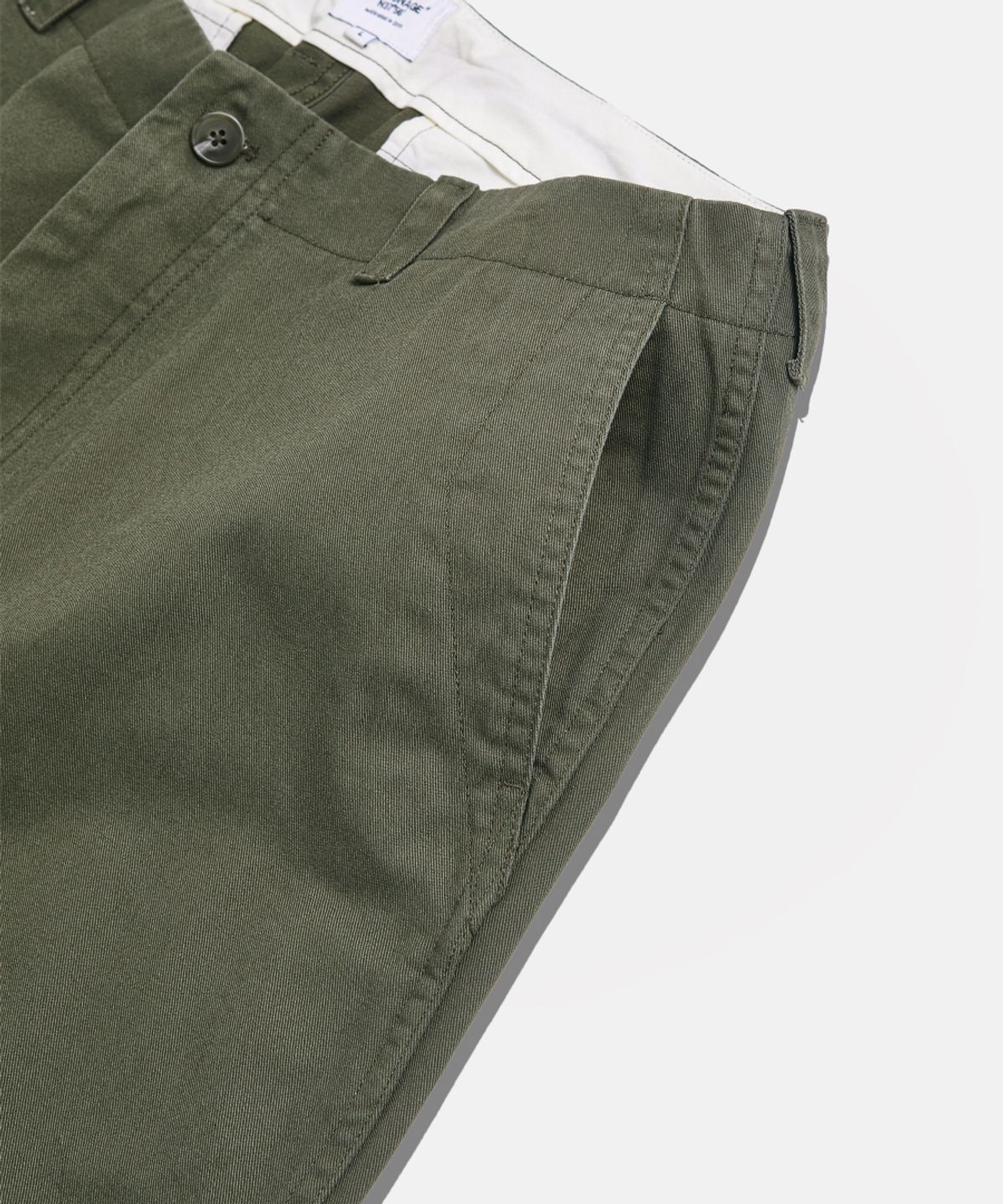 에스피오나지(ESPIONAGE) Wide Officer Pants Grey Olive