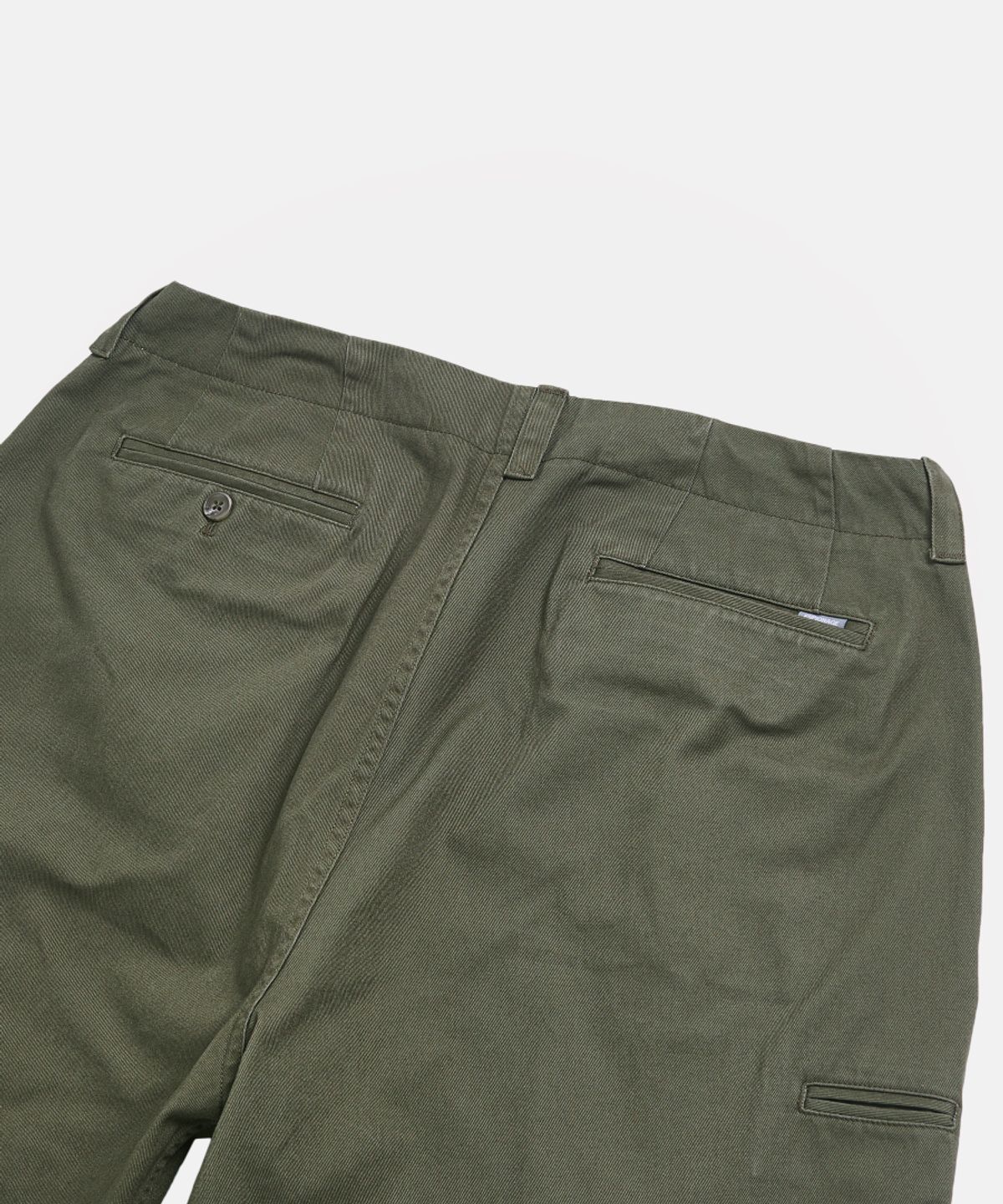에스피오나지(ESPIONAGE) Wide Officer Pants Grey Olive