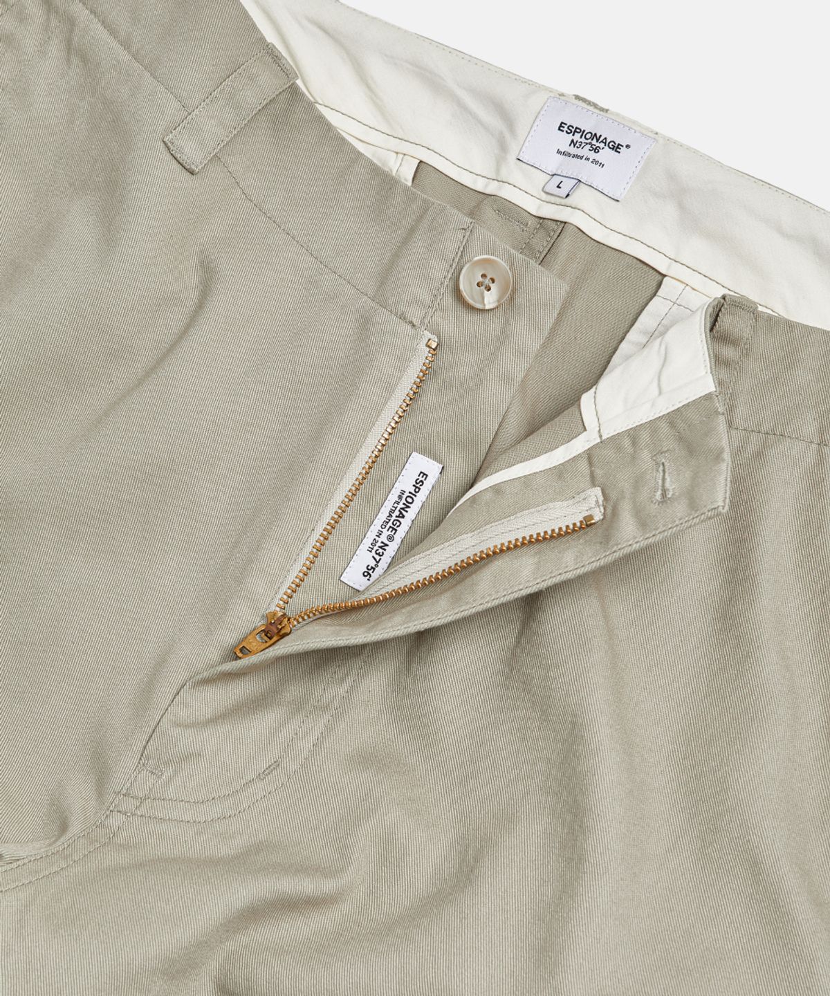 에스피오나지(ESPIONAGE) Wide Officer Pants Beige