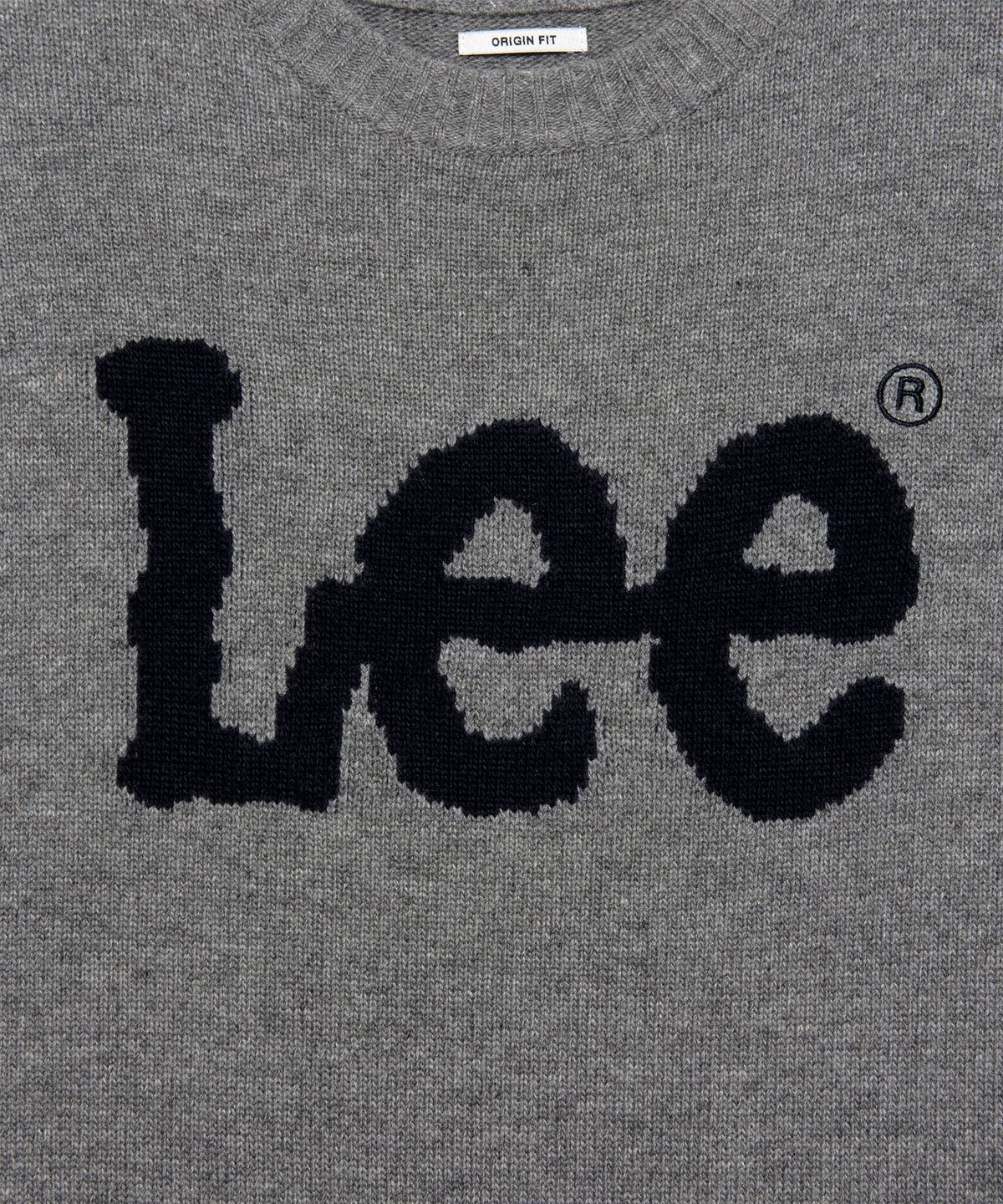 리(LEE) 빅 트위치 로고 니트 그레이