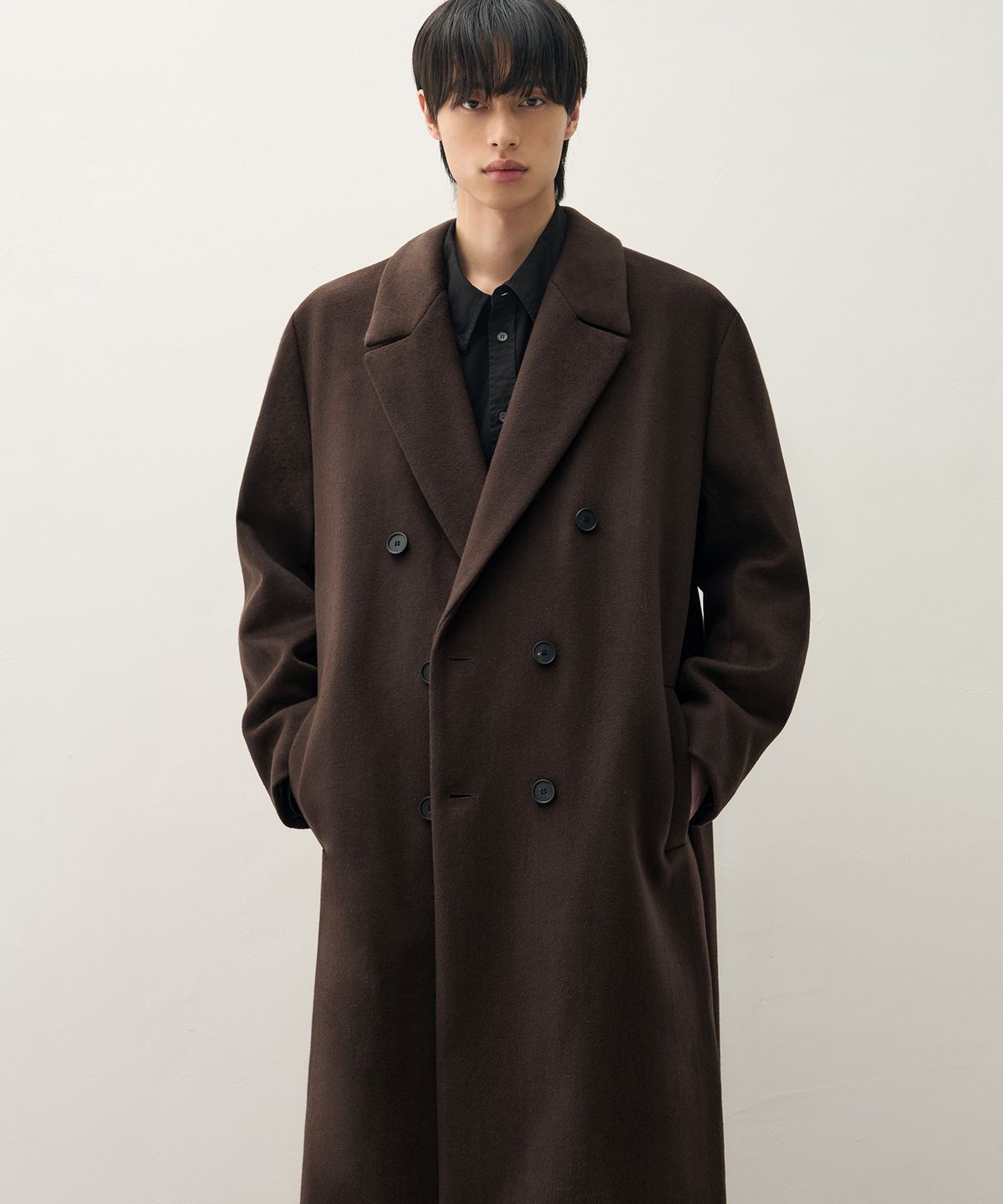 드로우핏(DRAW FIT) 프리미어 퓨어 캐시미어 로브 더블 코트 [CHESTNUT BROWN]