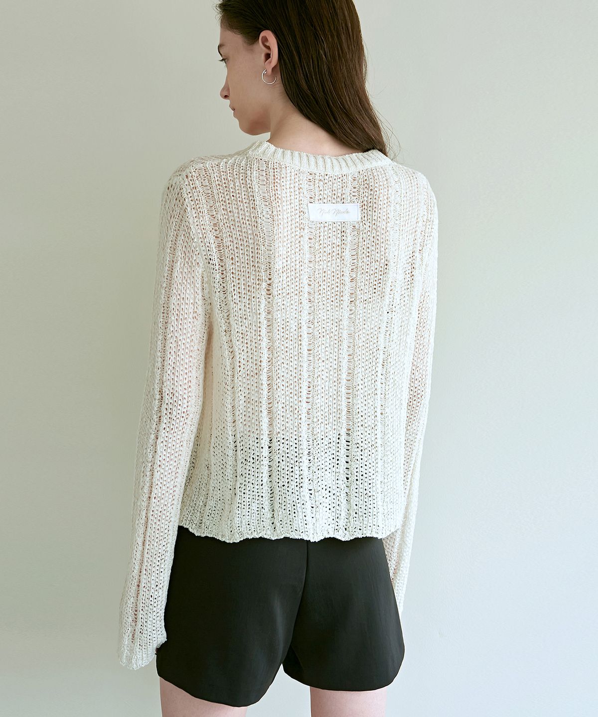 닉앤니콜(NICK&NICOLE) EMBROIDERY LABEL NET KNIT_2 COLOR