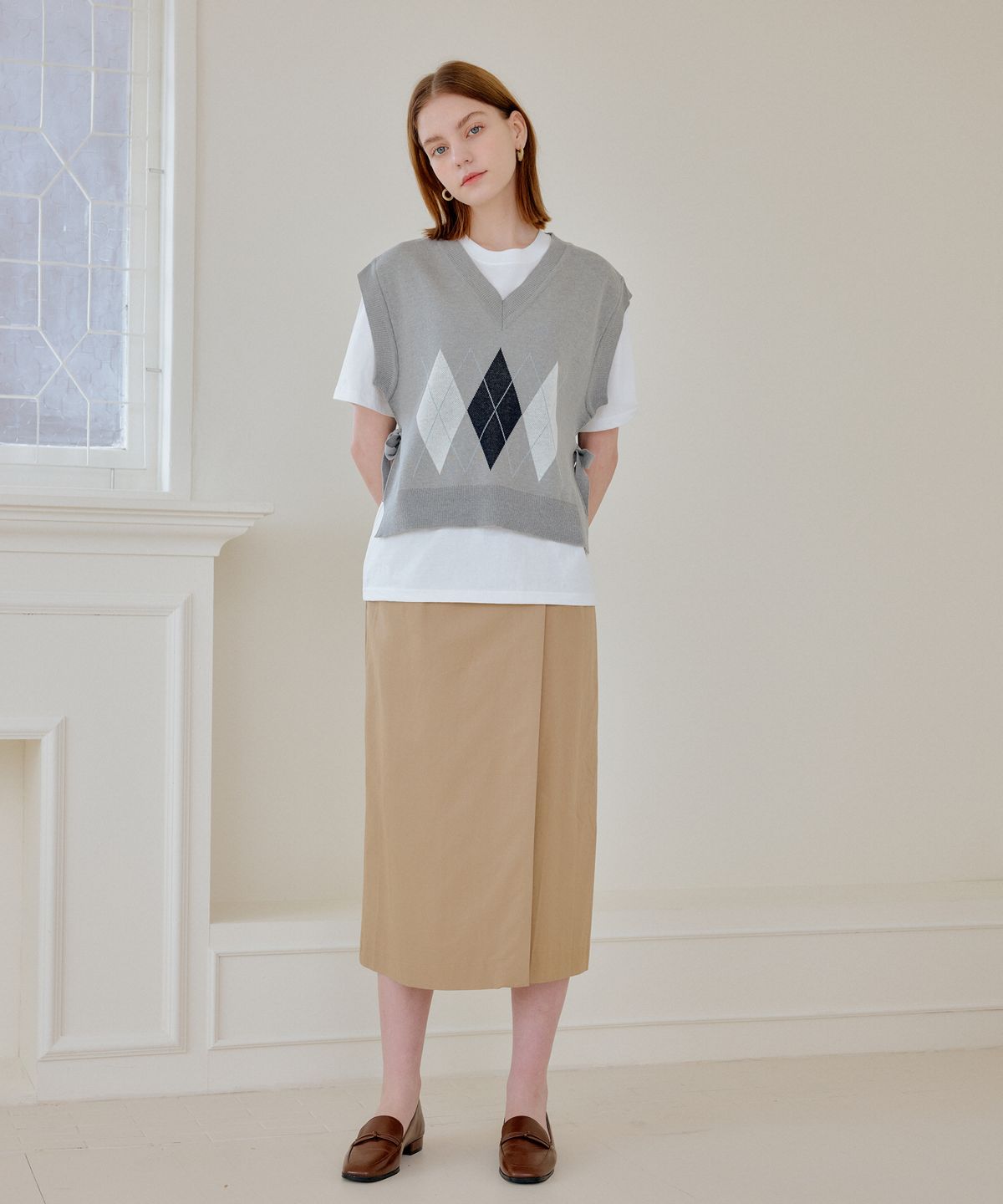 엽페(YUPPE) COTTON WRAP SKIRT_BEIGE