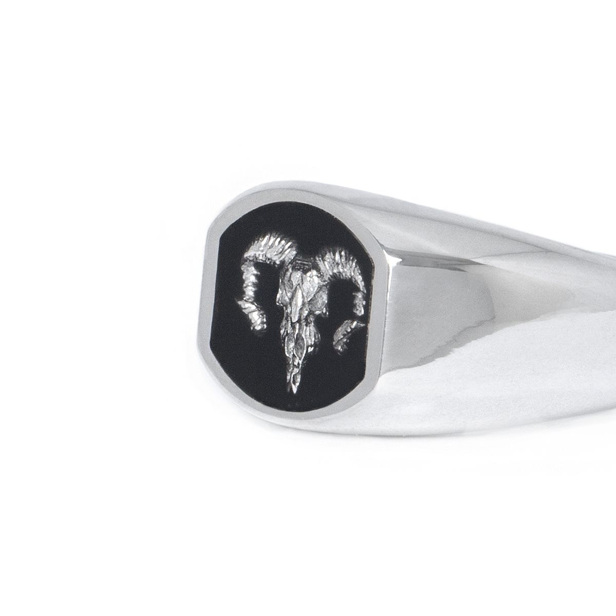 스팅925(STING925) Ram Skull Fossil Ring