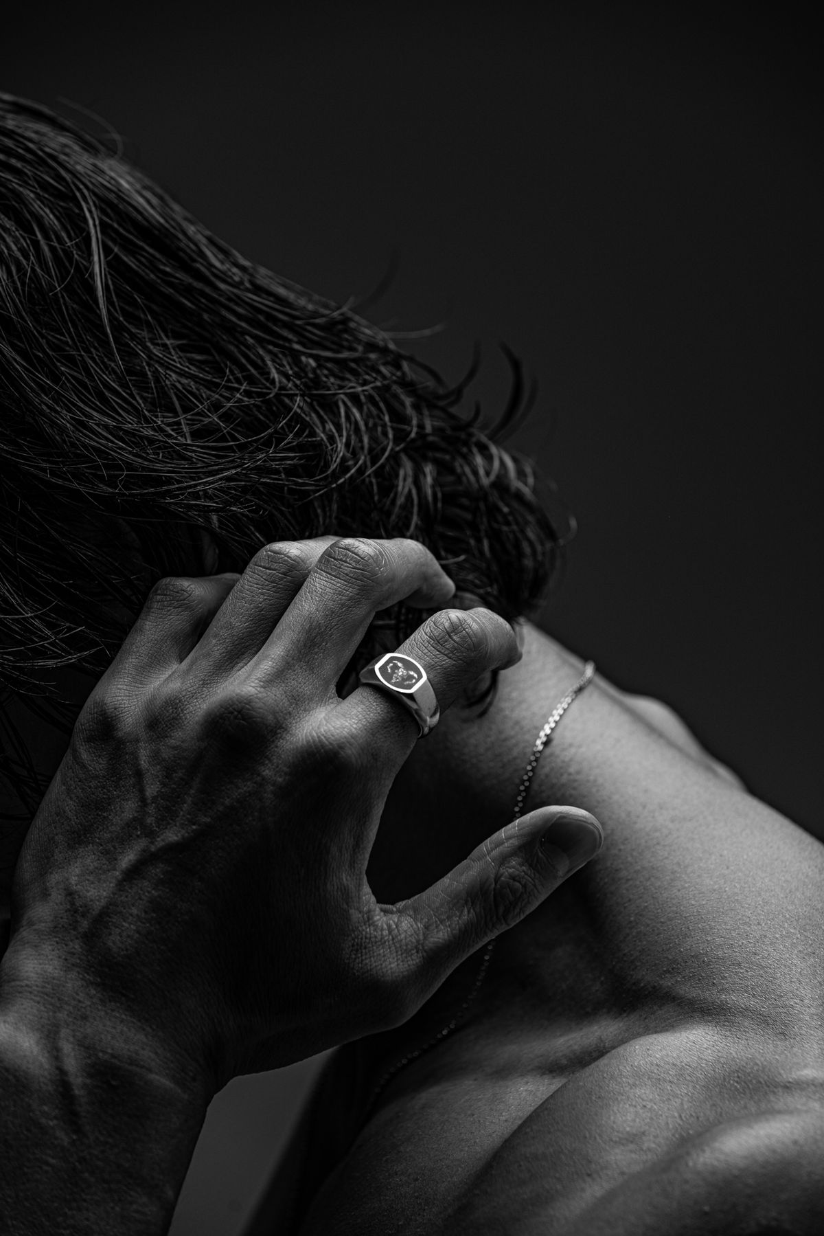 스팅925(STING925) Ram Skull Fossil Ring