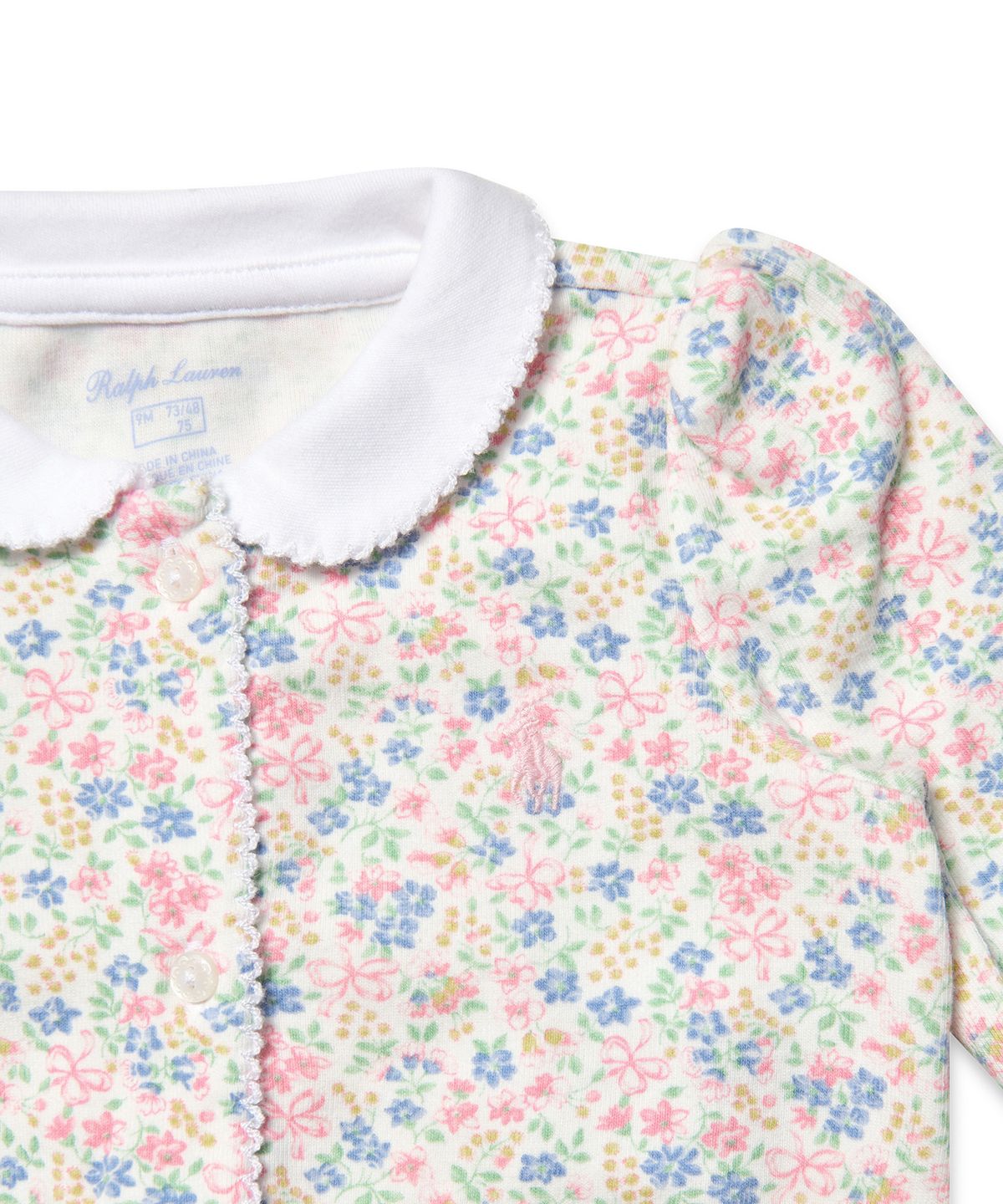 폴로 랄프 로렌 칠드런(POLO RALPH LAUREN CHILDREN) 베이비 여아 프린트 코튼 커버올 - 화이트