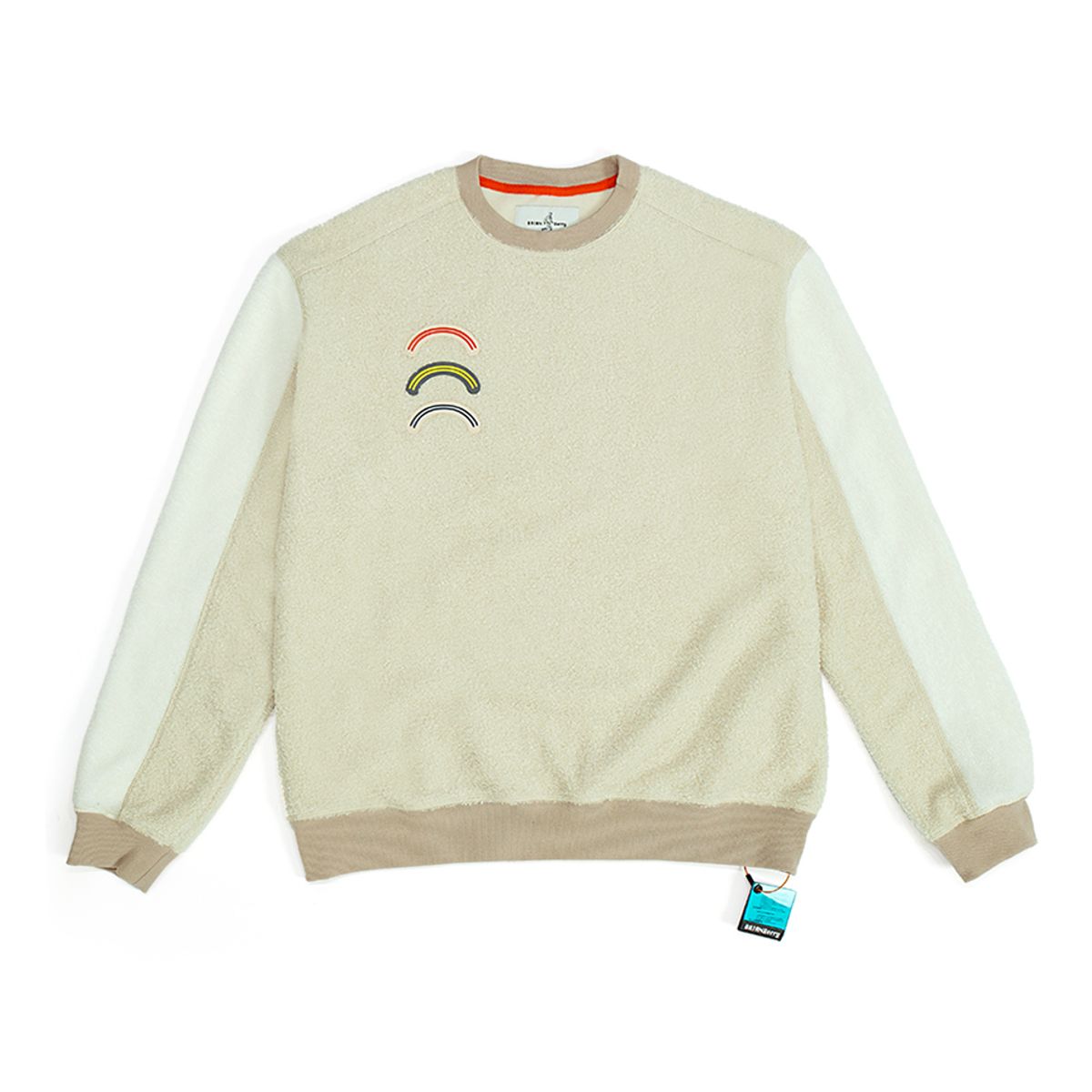 브라이언베리(BRIAN BERRY) ARC FLEECE BLOCK TEE_IVORY