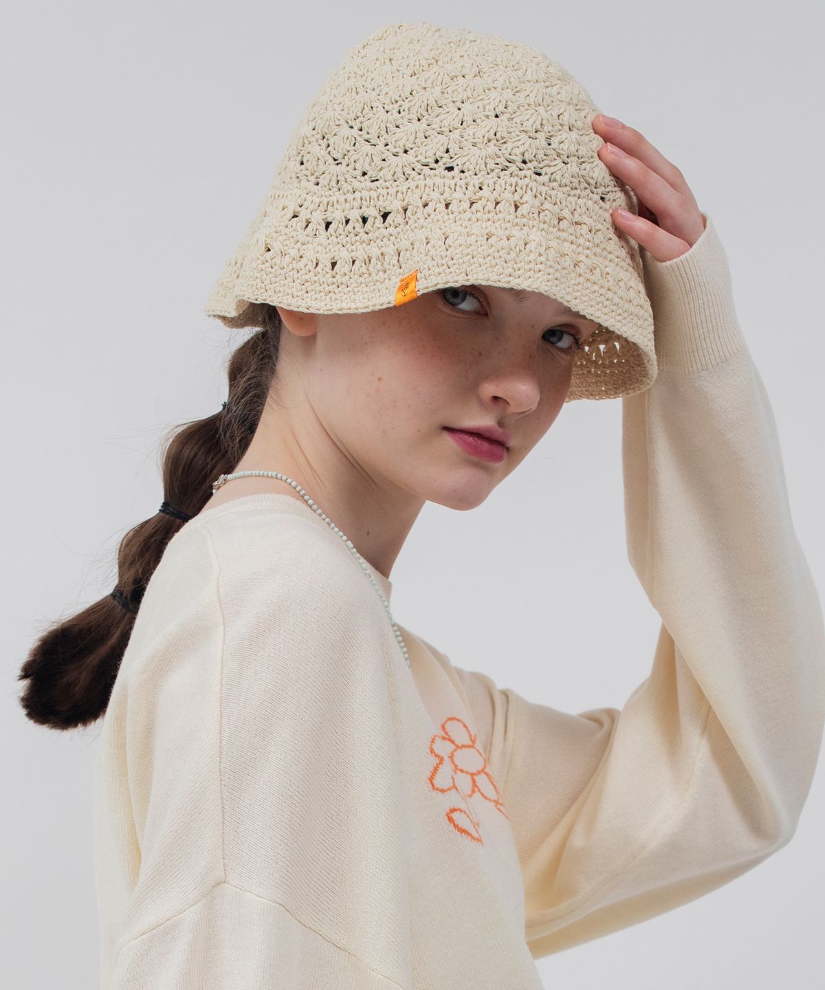 로씨로씨(ROCCI ROCCI) Knit Bucket Hat [CREAM]