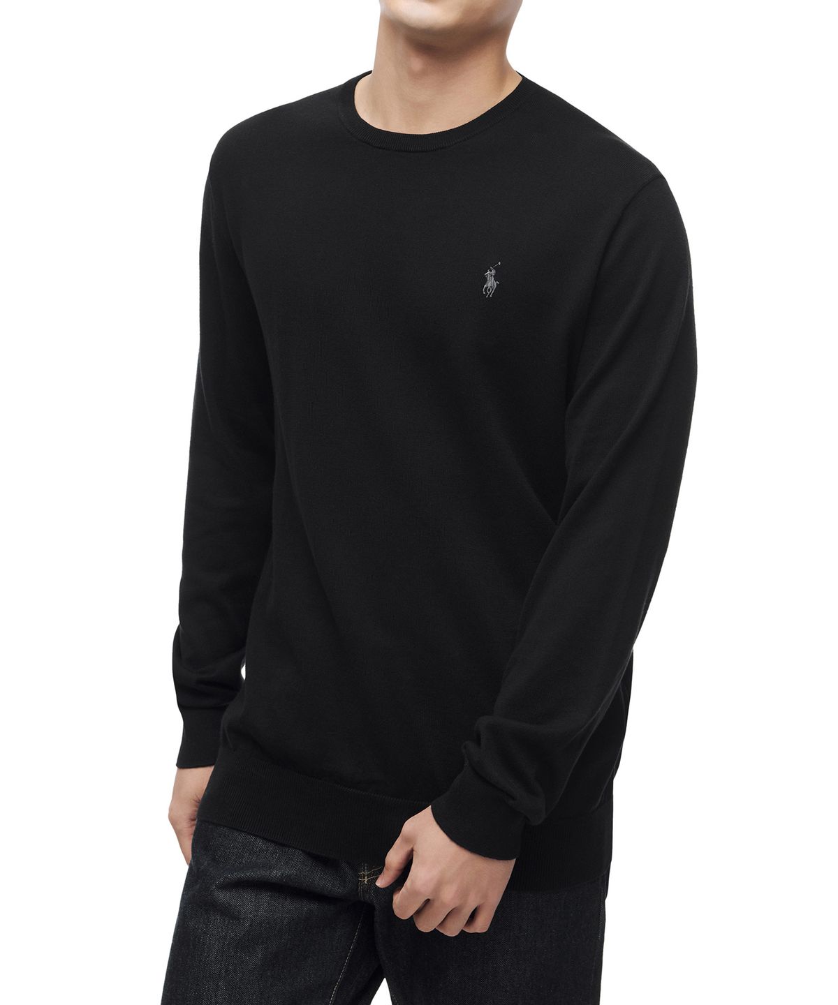 폴로 랄프 로렌(POLO RALPH LAUREN) 롱슬리브 코튼 스웨터 - 블랙