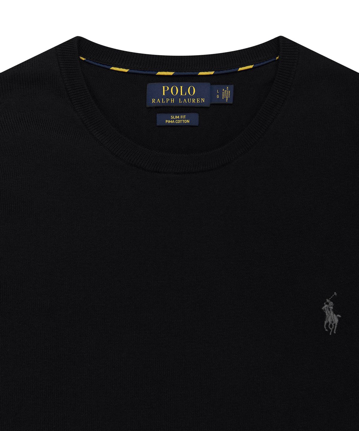 폴로 랄프 로렌(POLO RALPH LAUREN) 롱슬리브 코튼 스웨터 - 블랙