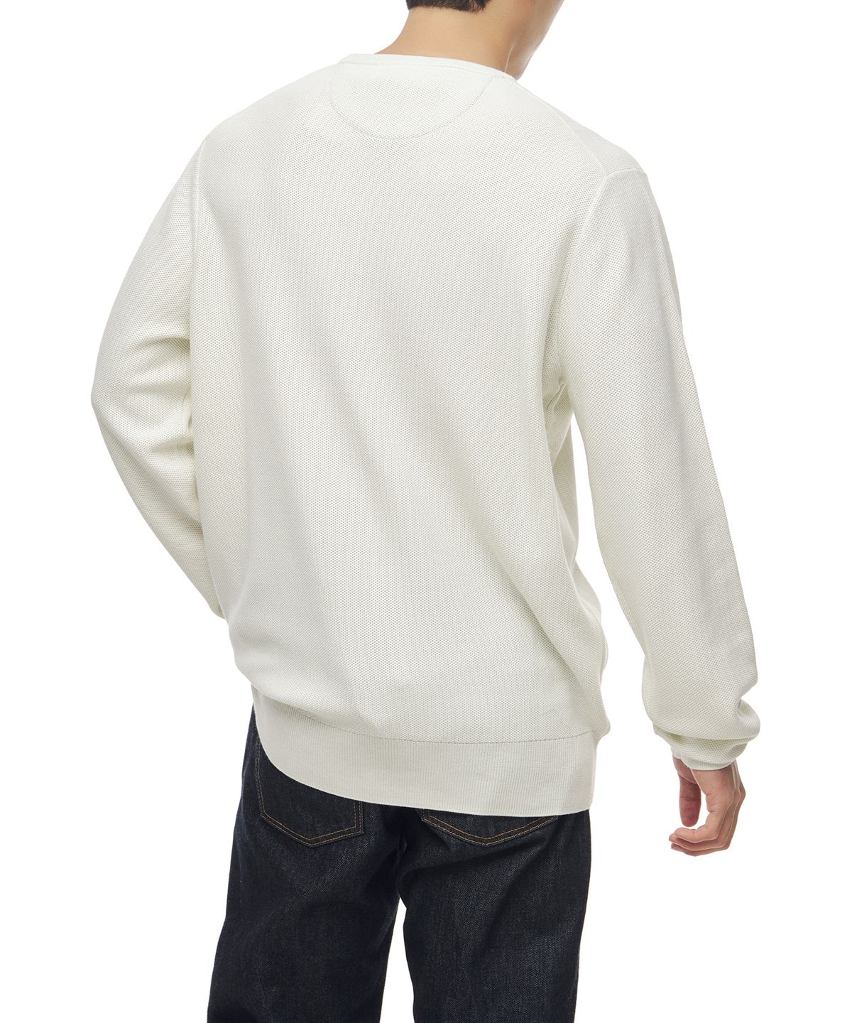 폴로 랄프 로렌(POLO RALPH LAUREN) 메시 니트 코튼 크루넥 스웨터 - 아이보리
