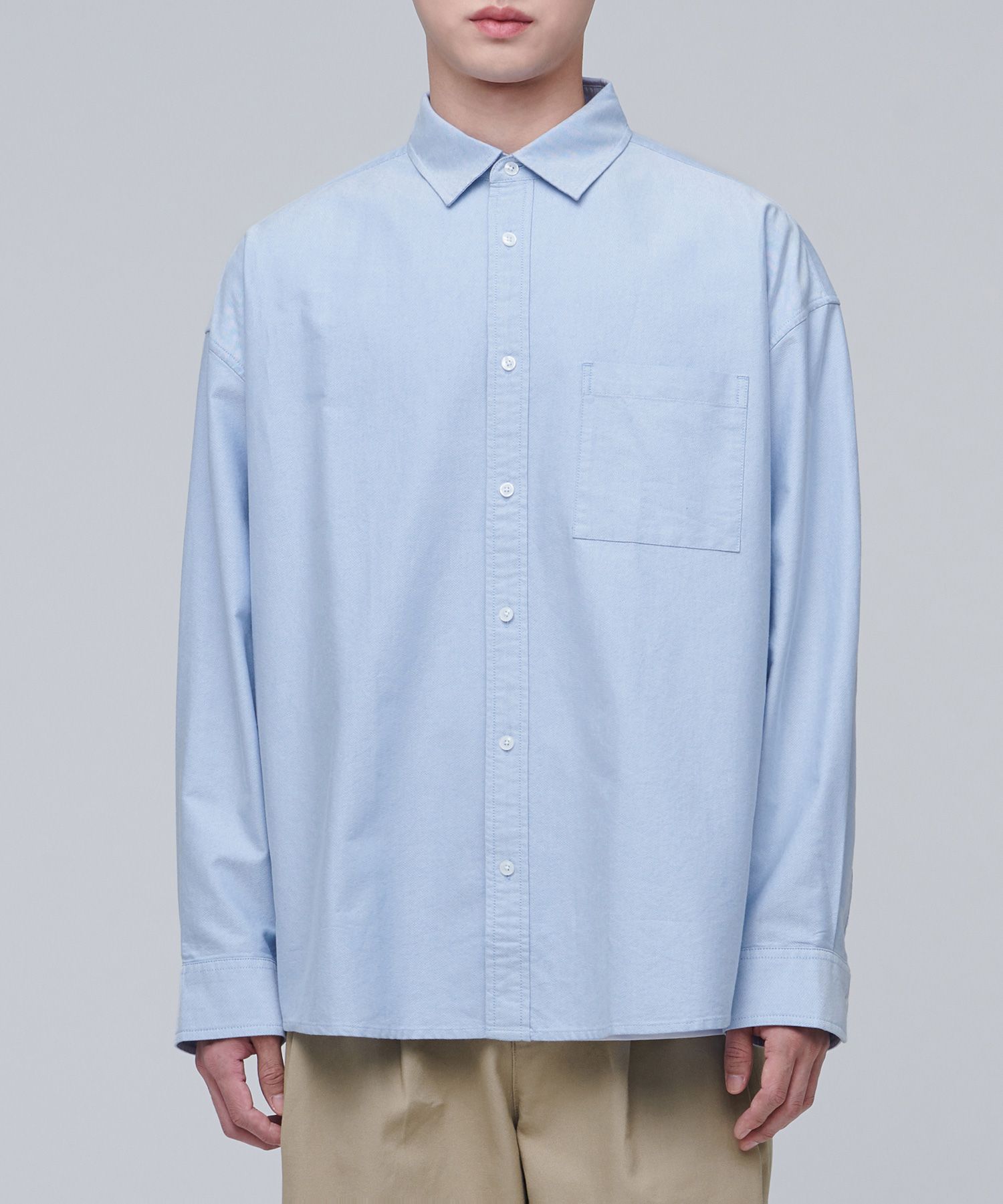 MUSINSA | MUSINSA STANDARD OVERSIZED OXFORD SHIRT [SKY BLUE]
