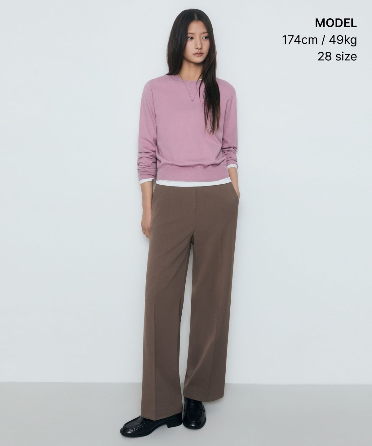 무신사 스탠다드 우먼(MUSINSA STANDARD WOMAN) 우먼즈 와이드 히든 밴딩 슬랙스 [라이트 브라운]